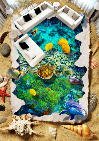 3D Turtle Tour 071 Floor Mural Wallpaper AJ Wallpaper 2 