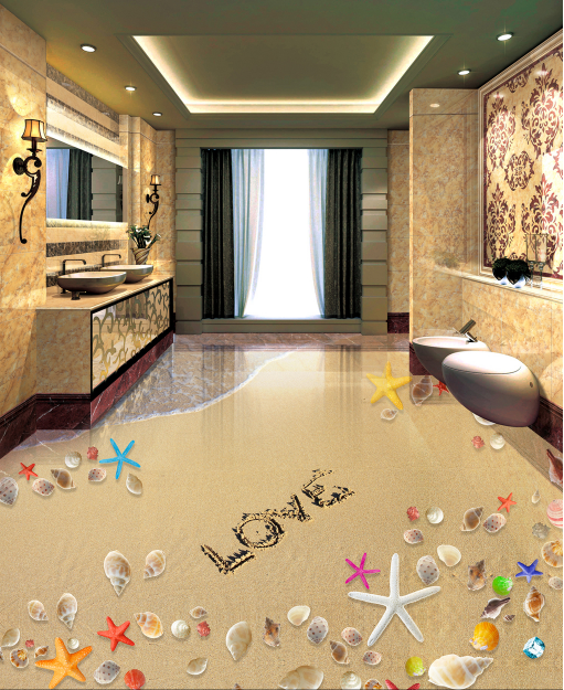 3D Sand Beach Word 325 Floor Mural Wallpaper AJ Wallpaper 2 