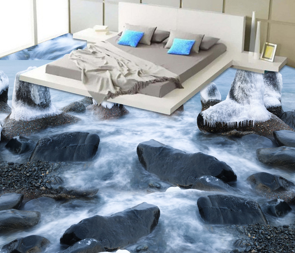 3D Frozen Stone 589 Floor Mural  Wallpaper Murals Rug & Mat Print Epoxy waterproof bath floor