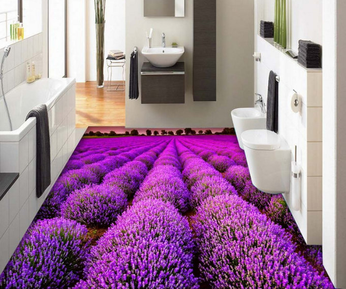 3D Lavender 305 Floor Mural Wallpaper AJ Wallpaper 2 