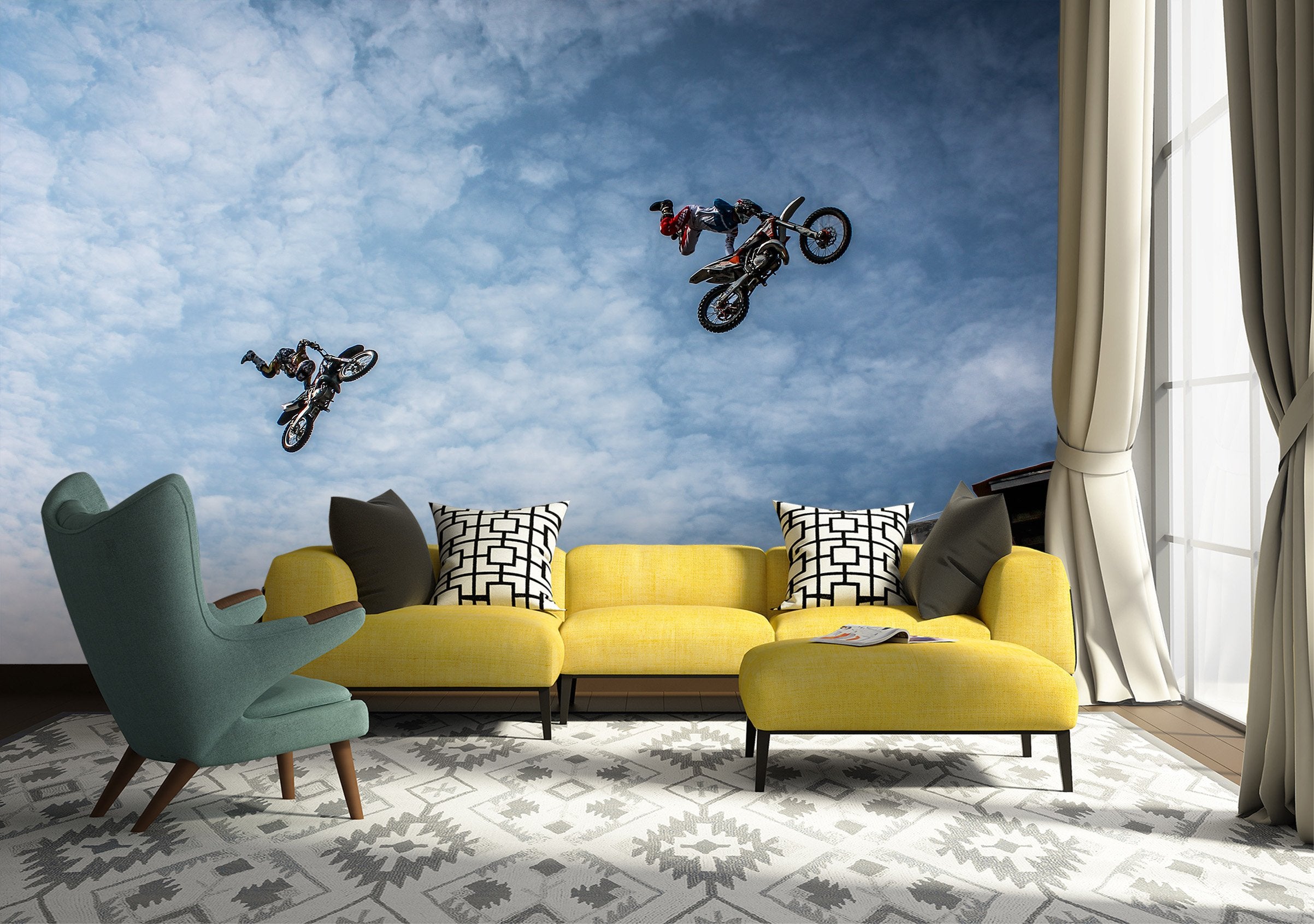 3D Biker 926 Vehicle Wall Murals Wallpaper AJ Wallpaper 2 