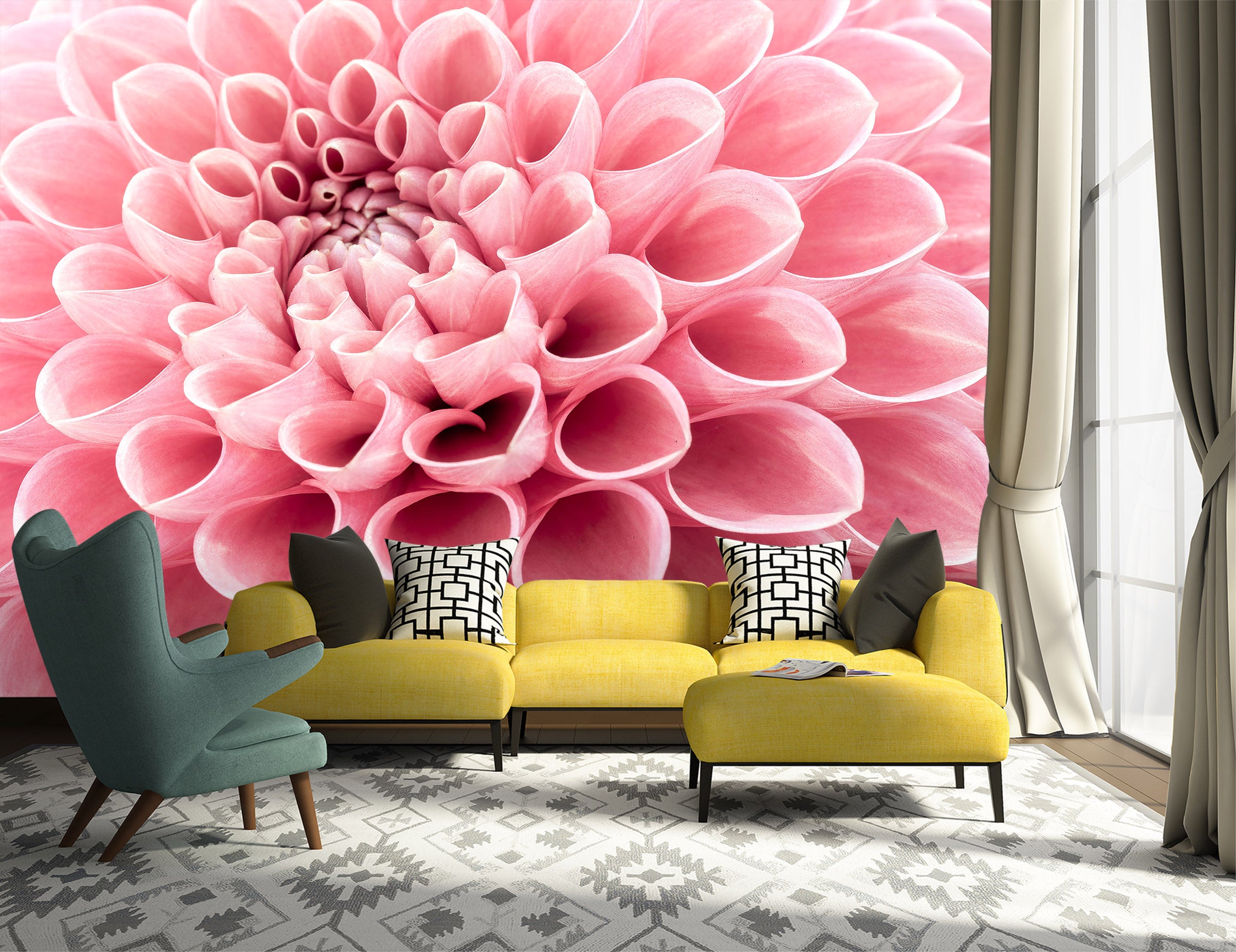 3D Pink Chrysanthemum 6127 Assaf Frank Wall Mural Wall Murals
