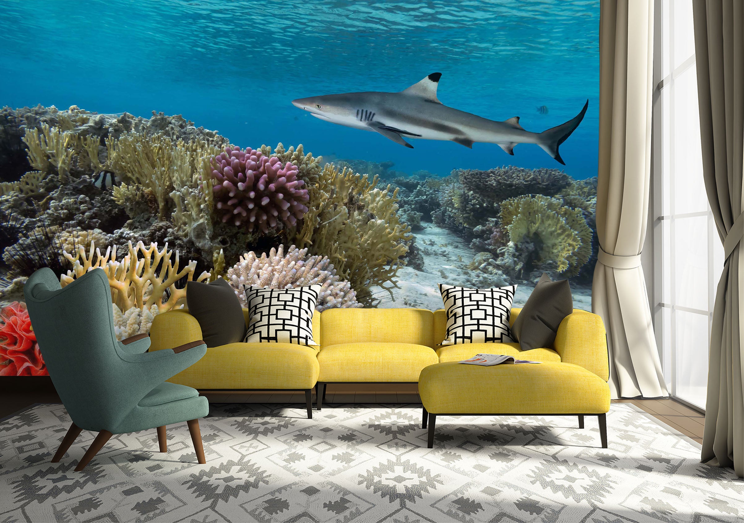 3D Sea Fish 1070 Wall Murals