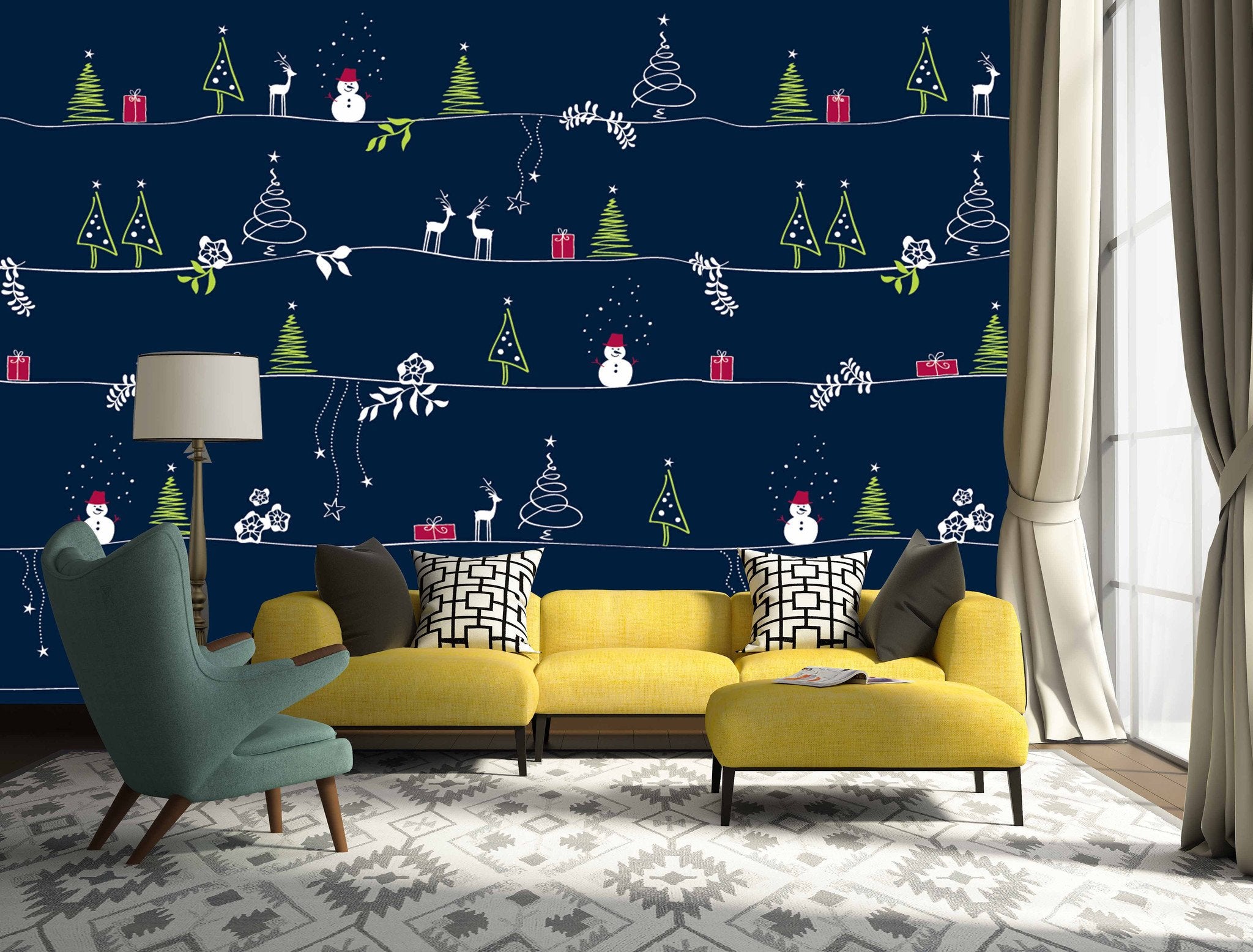 3D Christmas Tree And Reindeer 672 Wallpaper AJ Wallpaper 2 