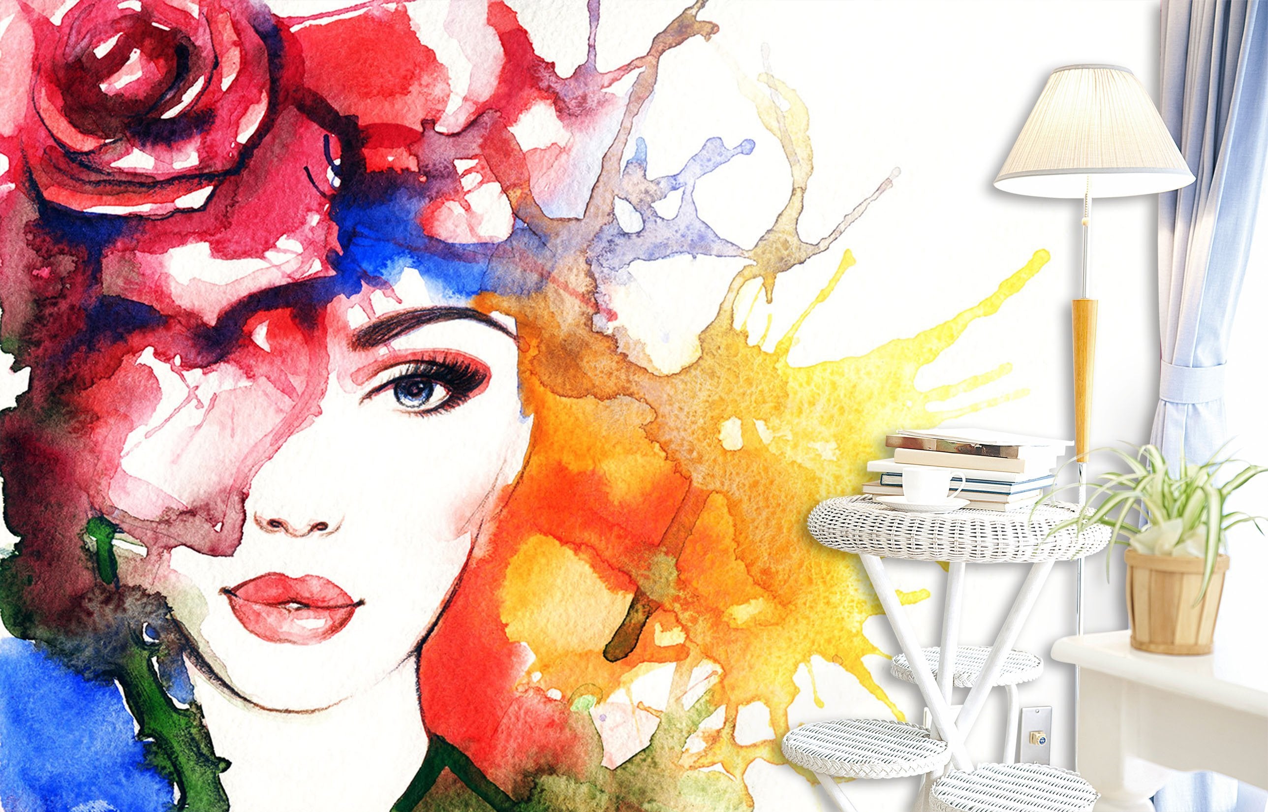 3D Wearing Red Flowers 608 Wallpaper AJ Wallpaper 2 