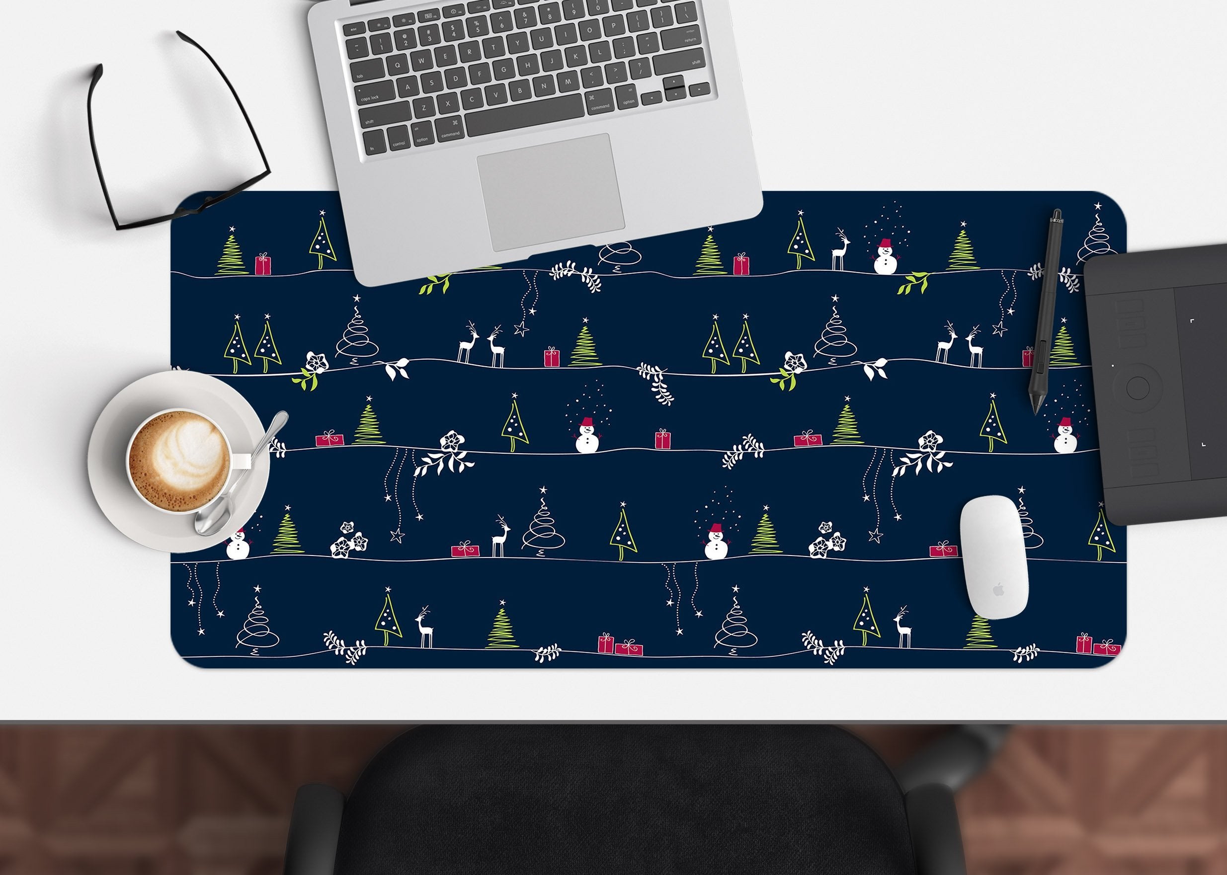3D Christmas Illustration Pattern 028 Desk Mat Mat AJ Creativity Home 