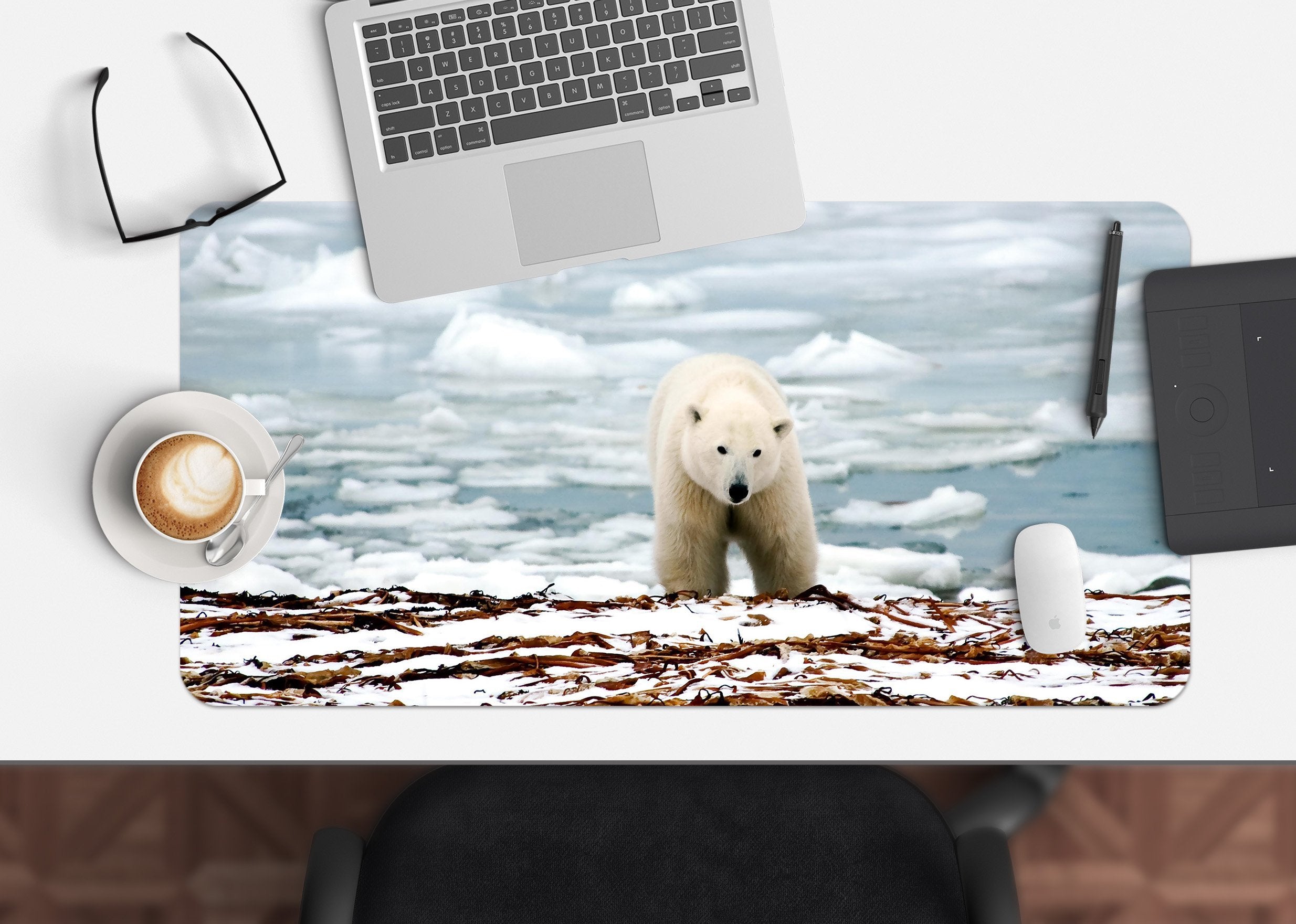 3D Polar Bear 105 Desk Mat Mat AJ Creativity Home 