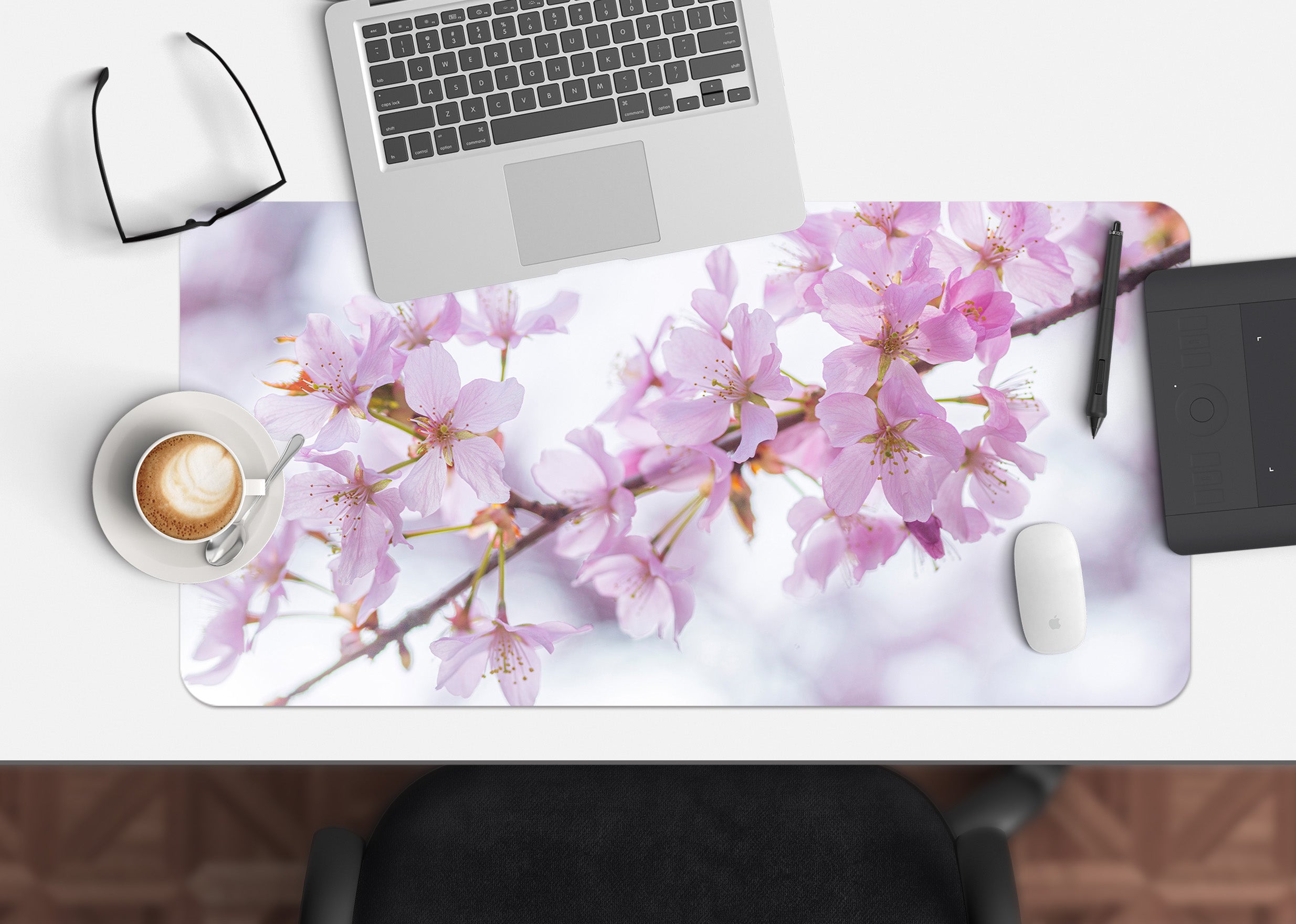 3D Pink Peach Blossom 7762 Assaf Frank Desk Mat