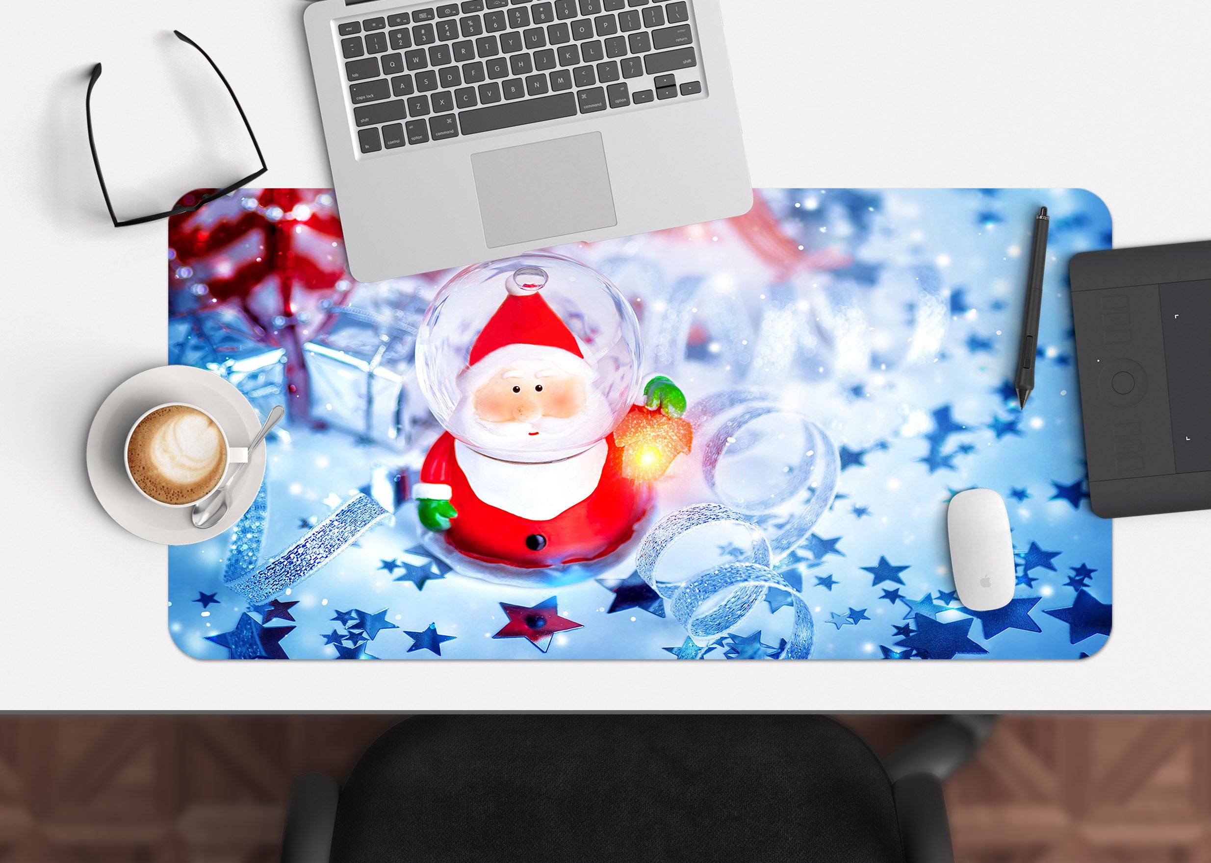 3D Santa Glass Ball 53170 Christmas Desk Mat Xmas
