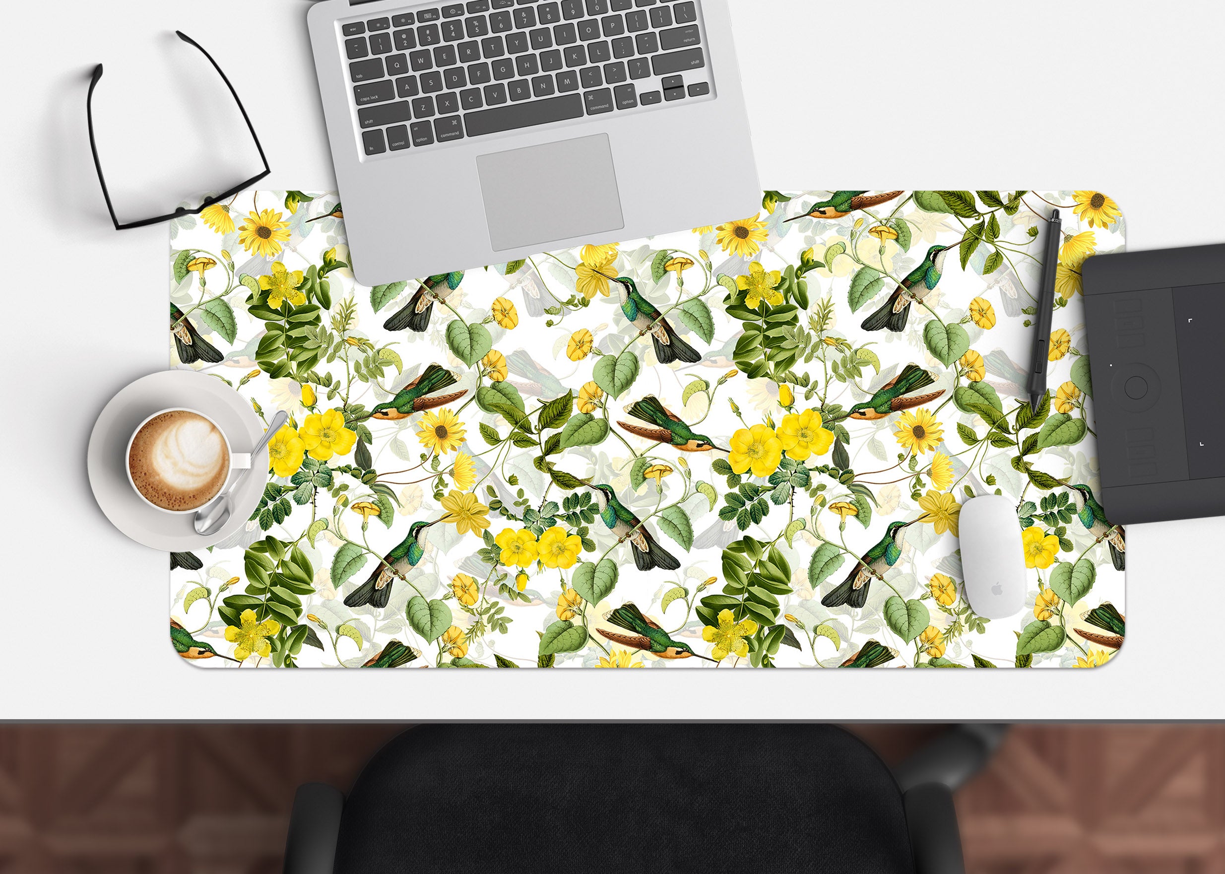 3D Yellow Flower Branch 120209 Uta Naumann Desk Mat