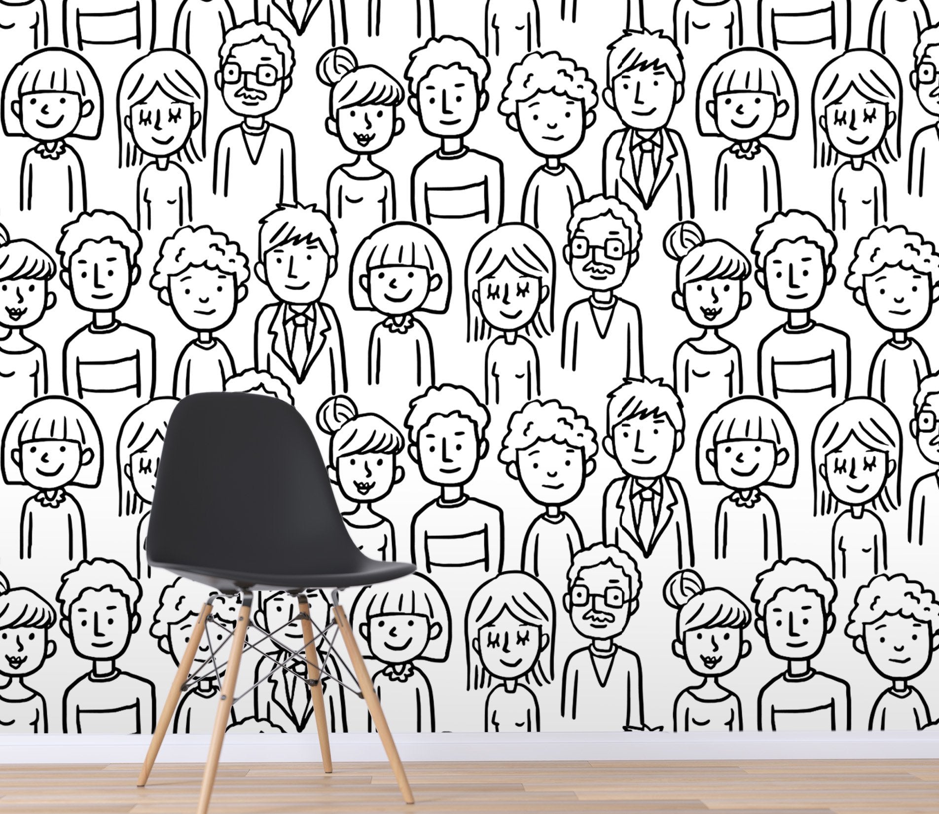 3D Sketch Crowd 471 Wallpaper AJ Wallpaper 