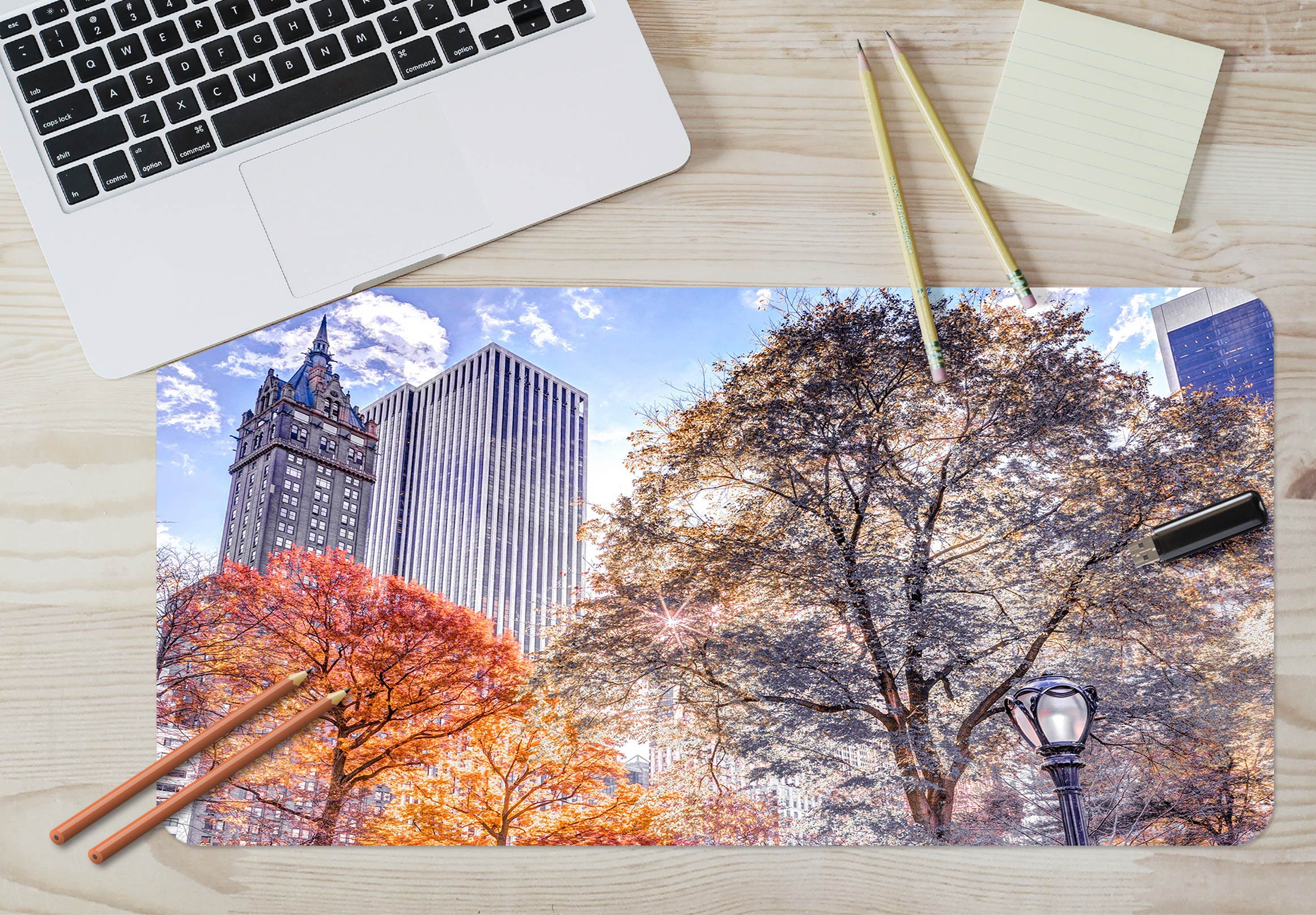 3D Trees Building 123127 Assaf Frank Desk Mat