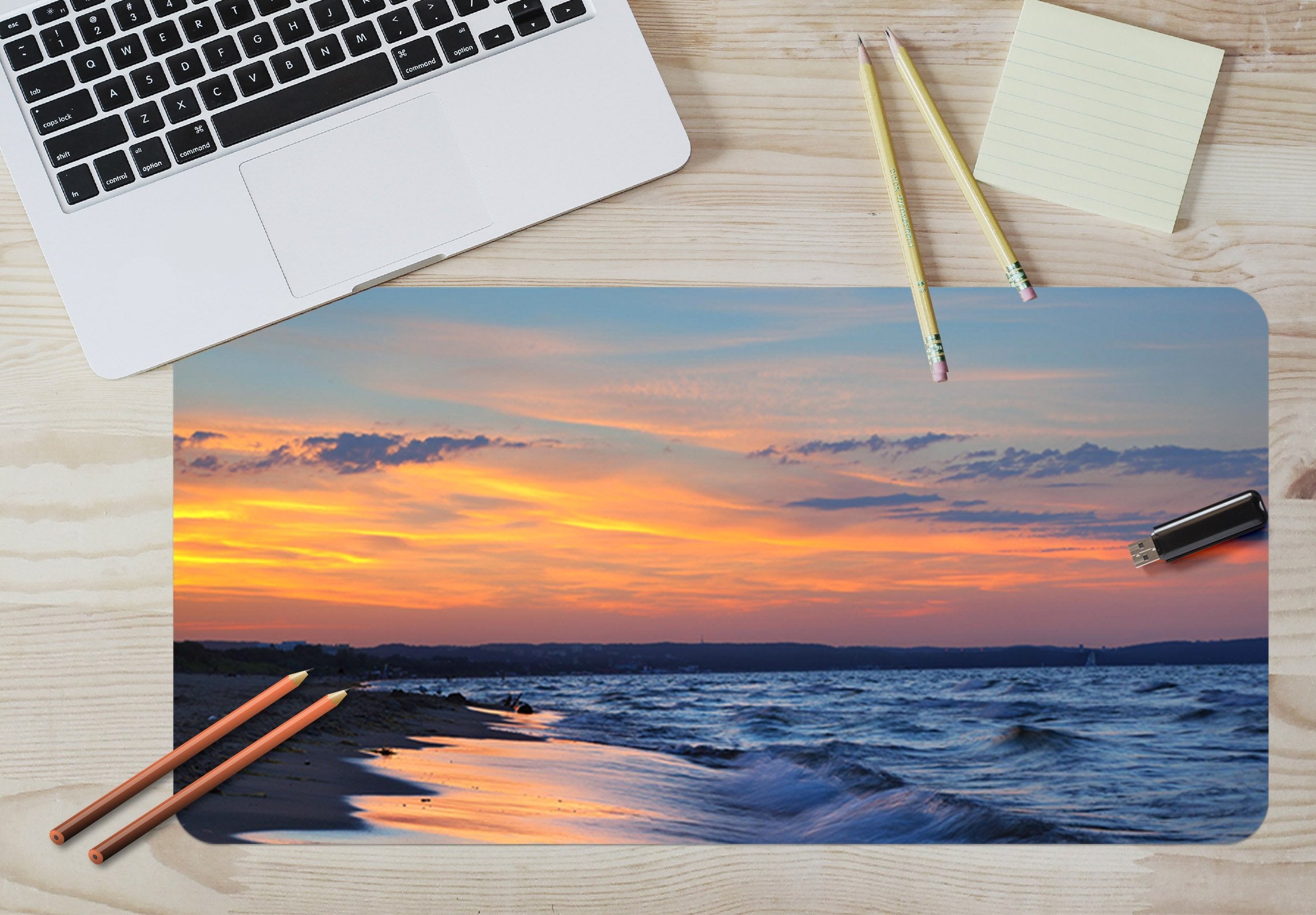 3D Sunset Sea 069 Desk Mat Mat AJ Creativity Home 