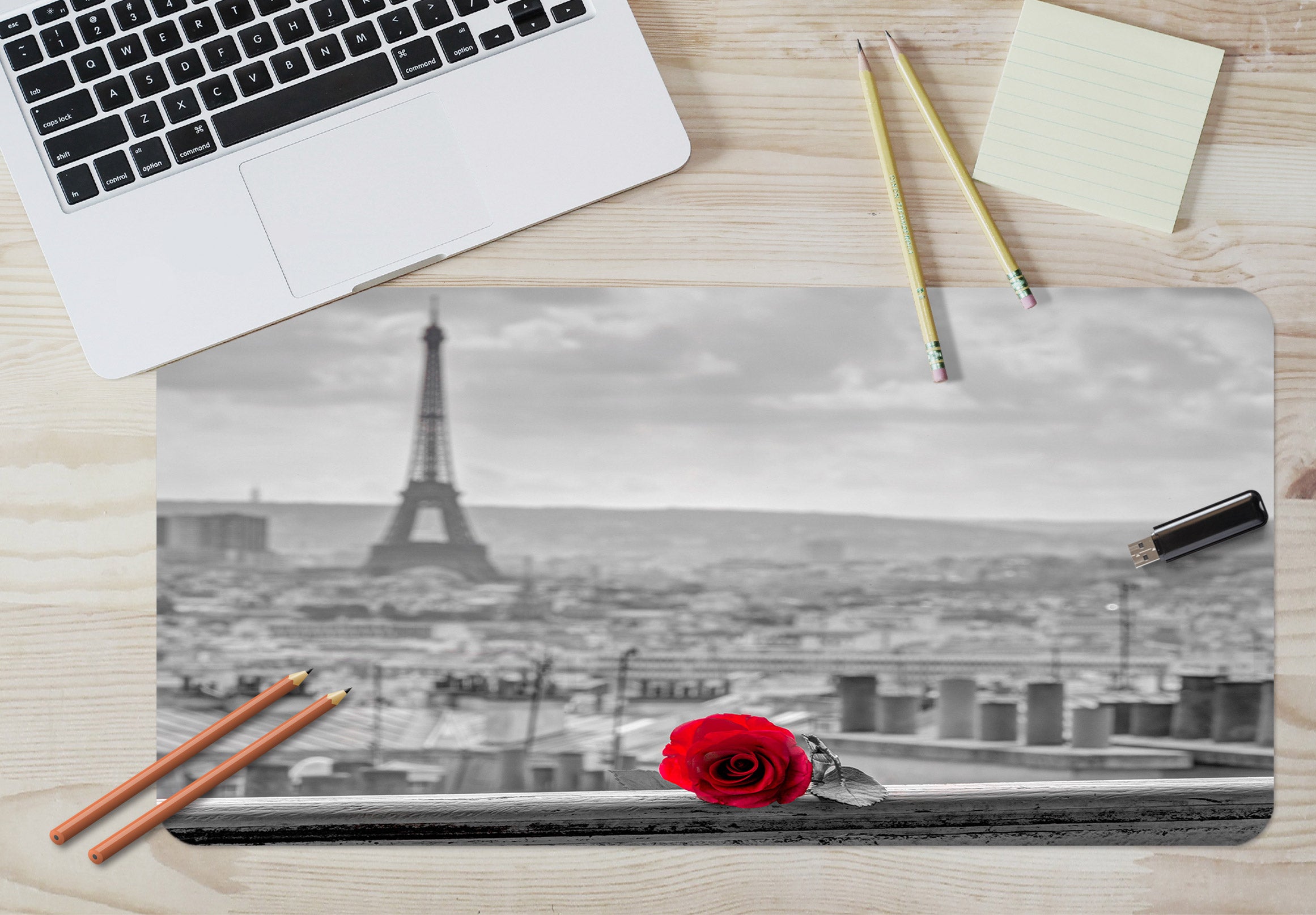 3D Eiffel Tower Rose 12403 Assaf Frank Desk Mat