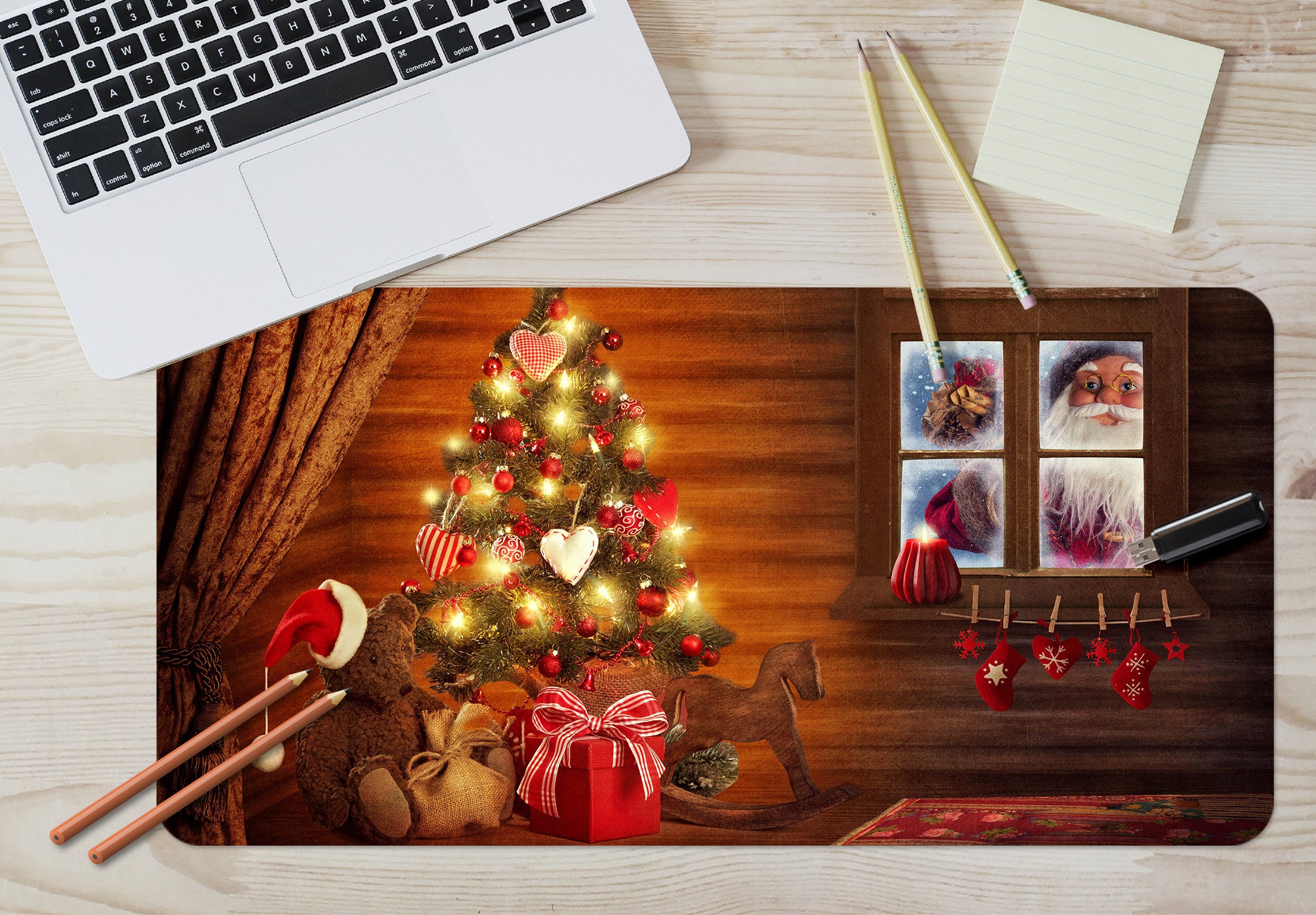 3D Window Tree 53161 Christmas Desk Mat Xmas