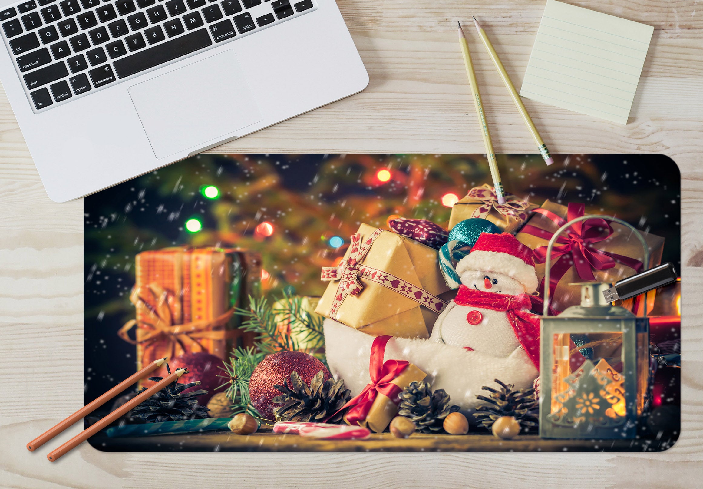 3D Snowman Doll Gift 53181 Christmas Desk Mat Xmas