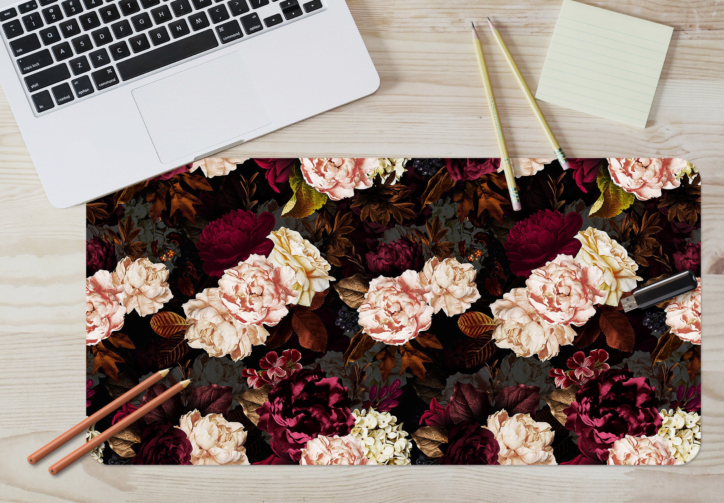 3D Pink Red Flowers Pattern 120178 Uta Naumann Desk Mat