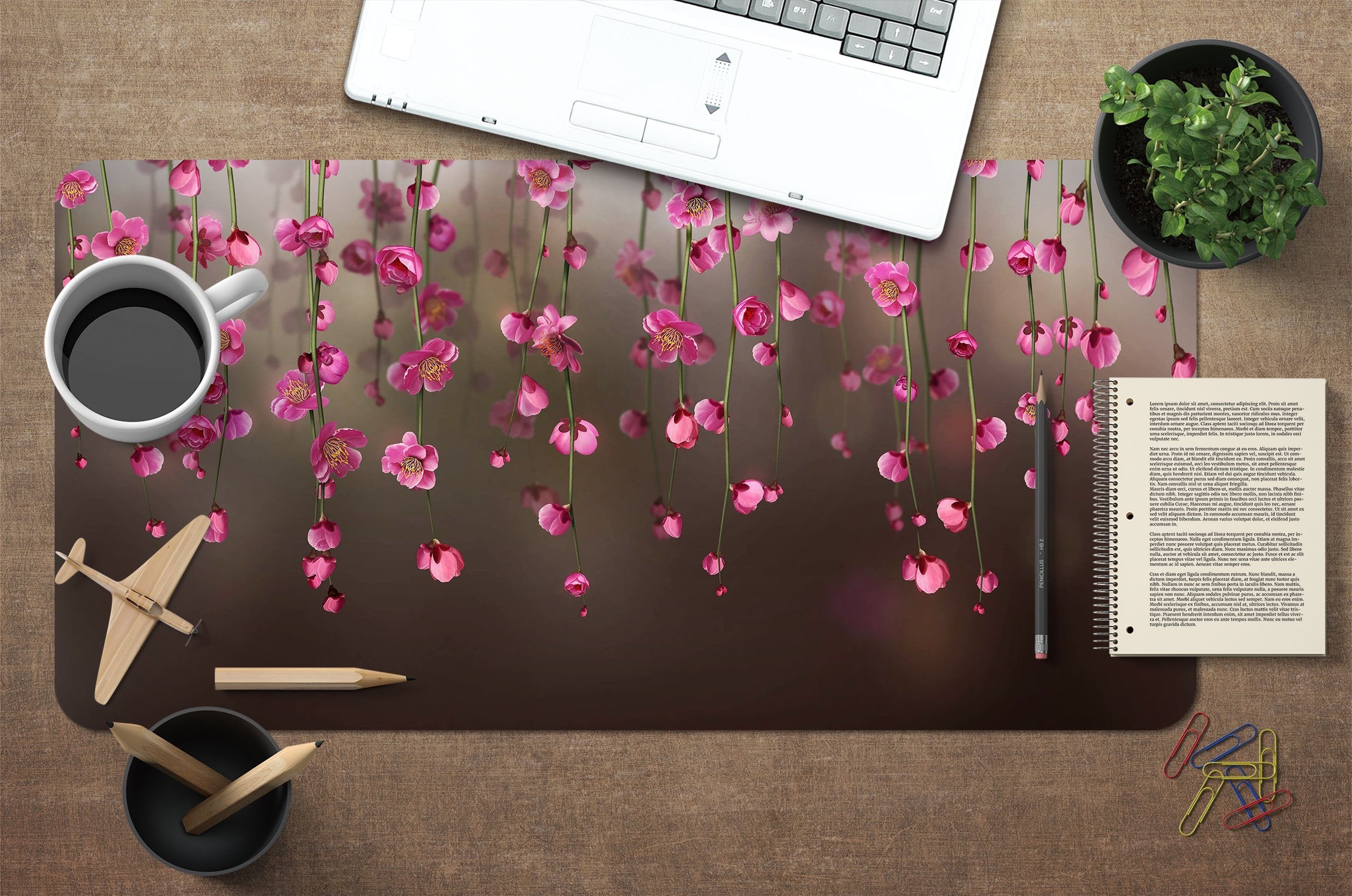 3D Flower Vine 042 Desk Mat Mat AJ Creativity Home 