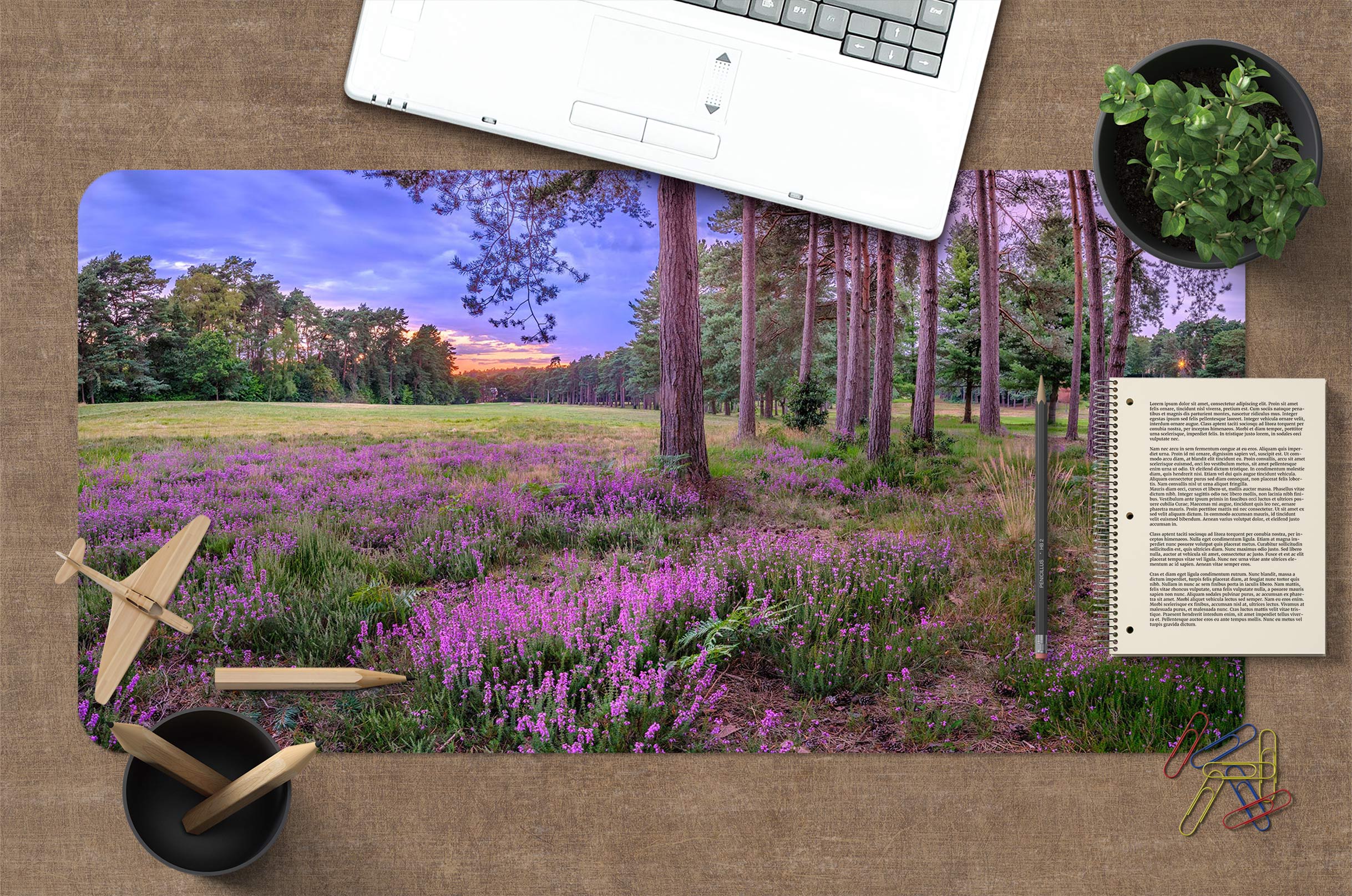 3D Flower Bush Grass Tree 12436 Assaf Frank Desk Mat