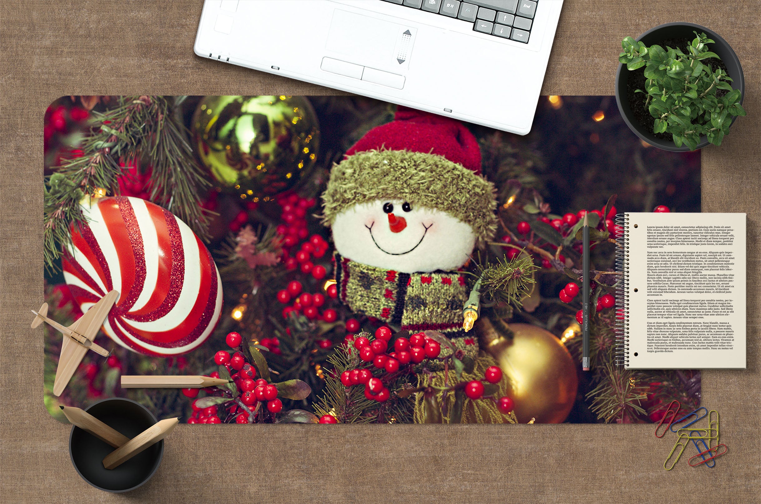 3D Snowman Doll 53175 Christmas Desk Mat Xmas