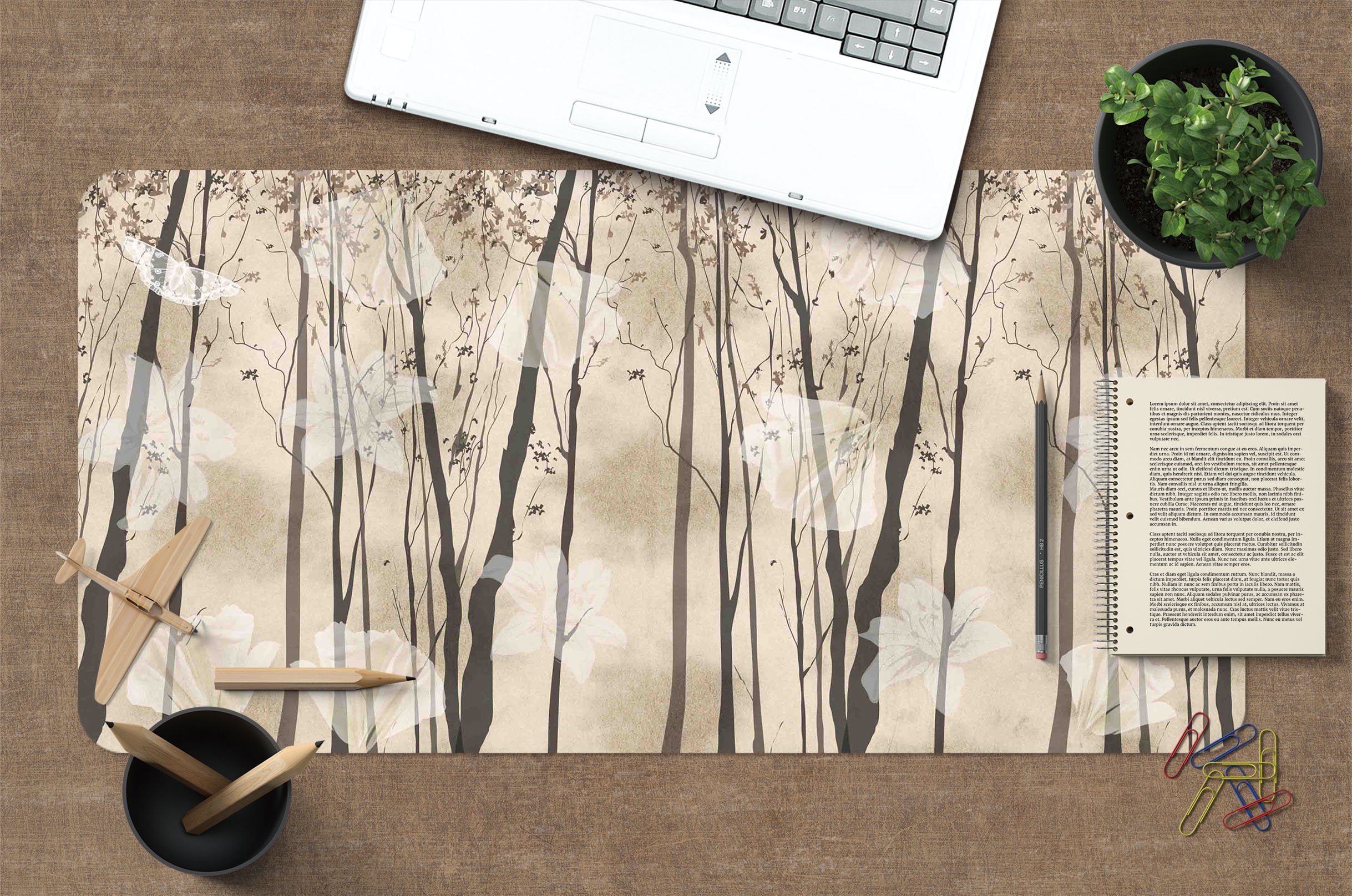 3D Withered Trunk 080 Desk Mat Mat AJ Creativity Home 