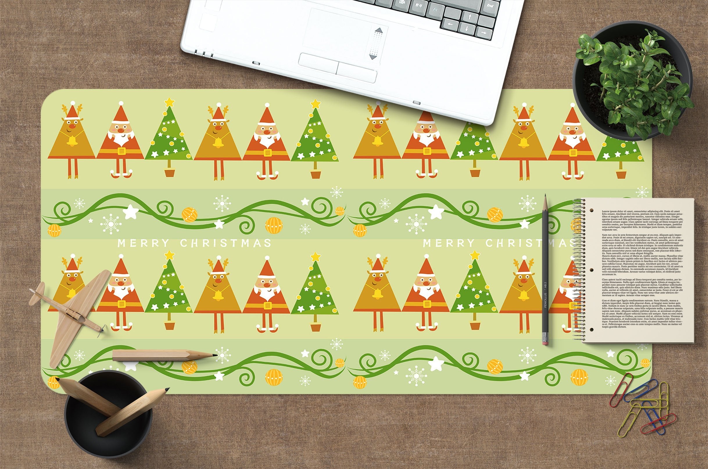 3D Triangle Christmas Pattern 054 Desk Mat Mat AJ Creativity Home 