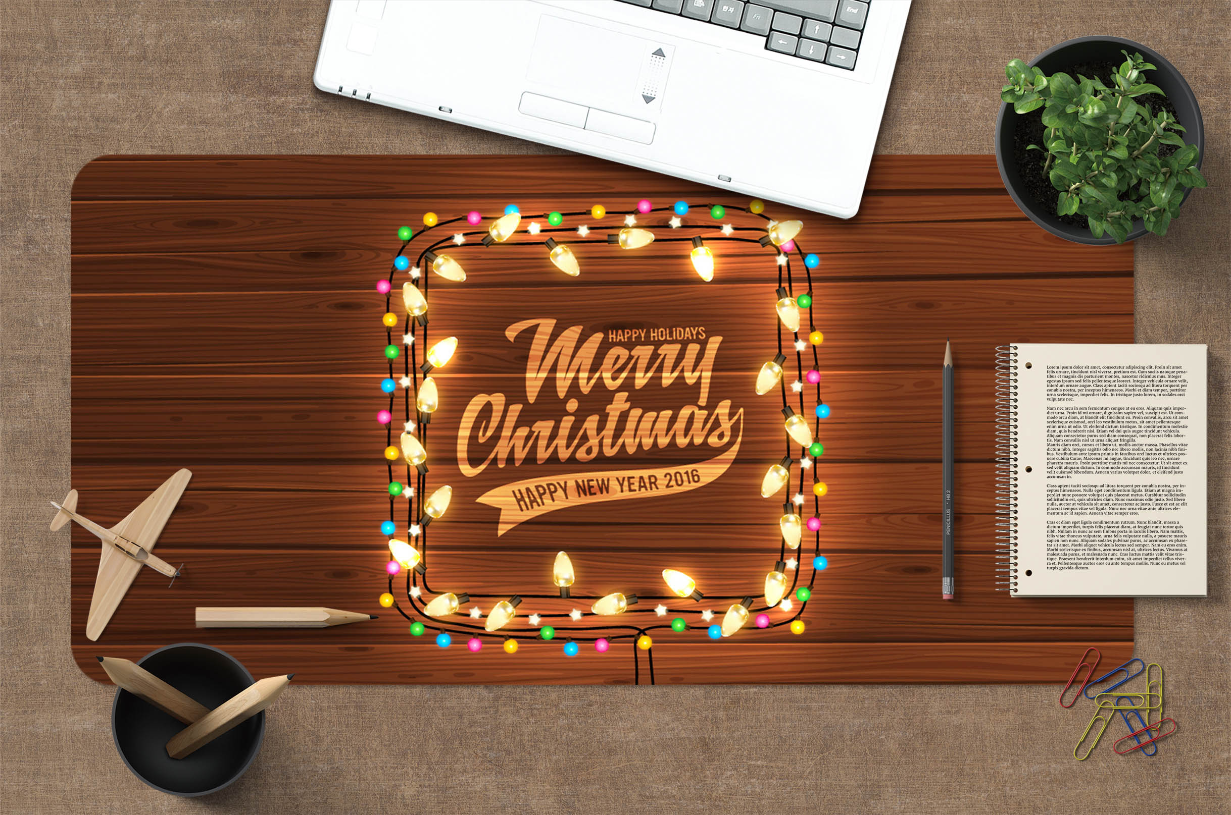 3D String Lights 53176 Christmas Desk Mat Xmas