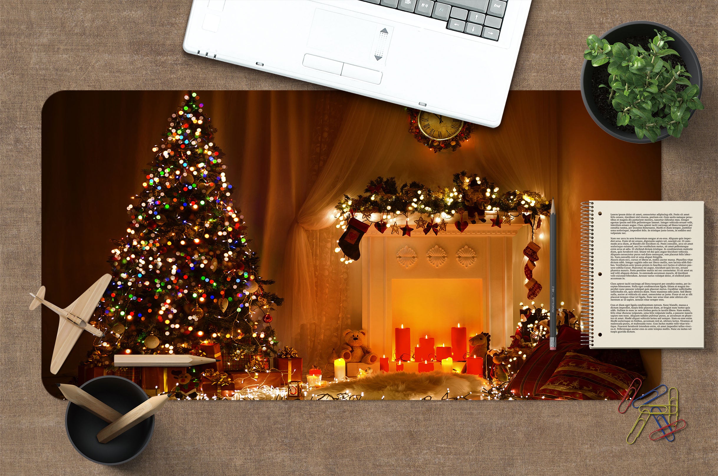 3D Tree String Lights 53169 Christmas Desk Mat Xmas