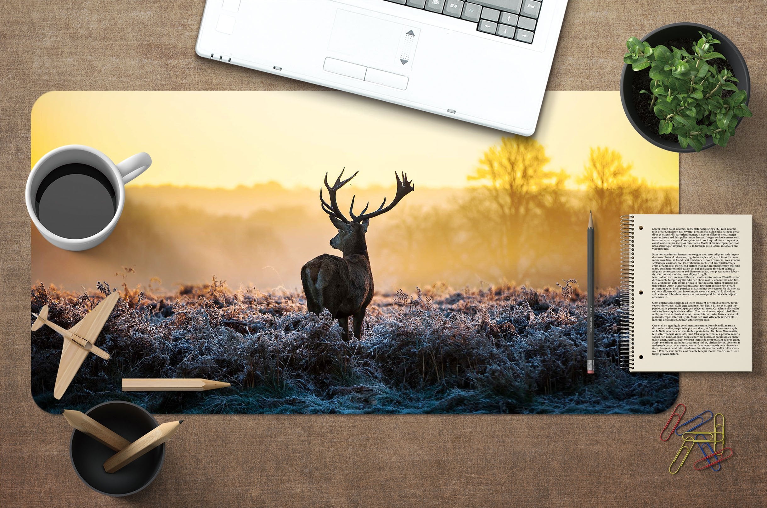 3D Elk Dusk 056 Desk Mat Mat AJ Creativity Home 