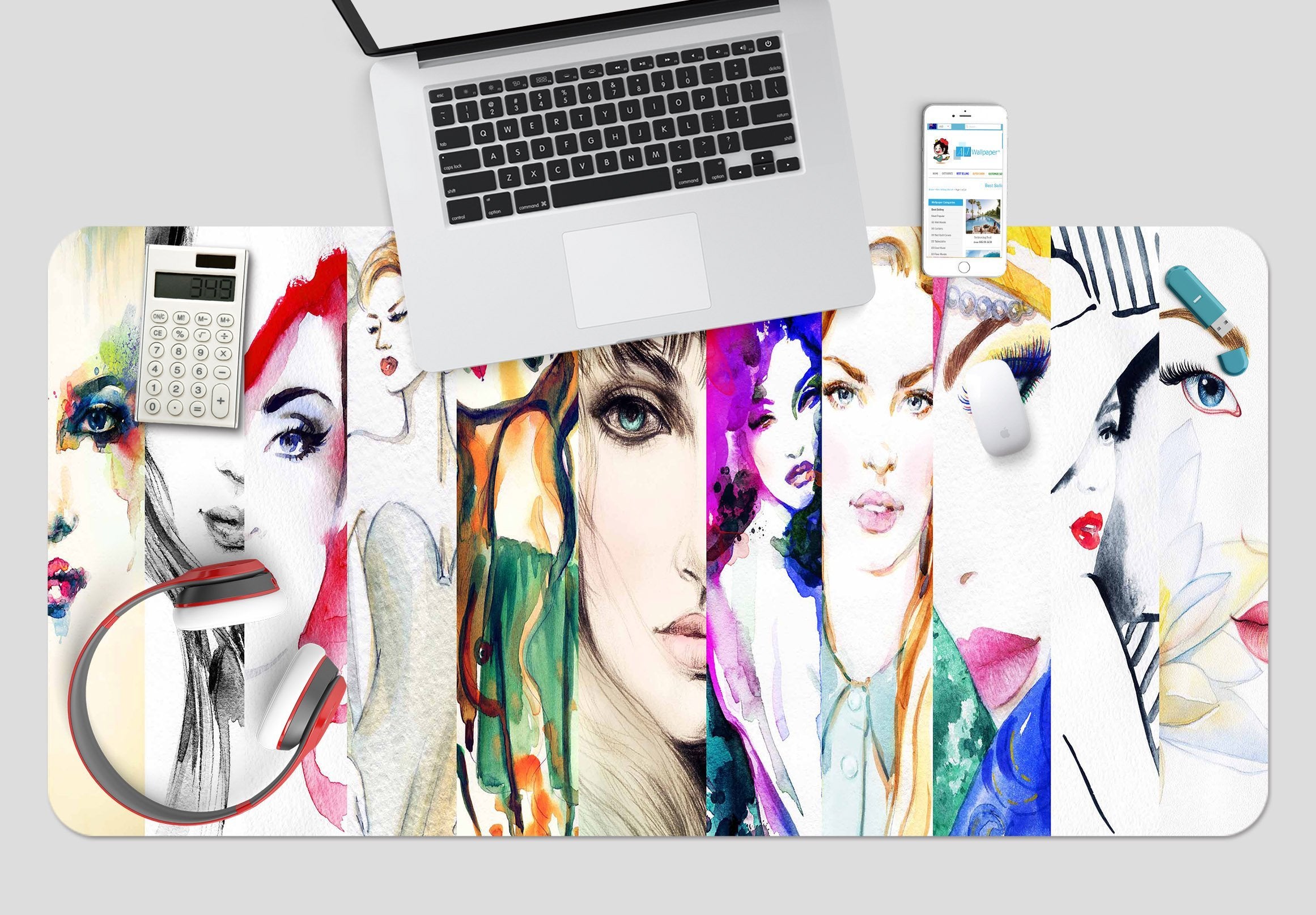 3D Beauty Girl 073 Desk Mat Mat AJ Creativity Home 