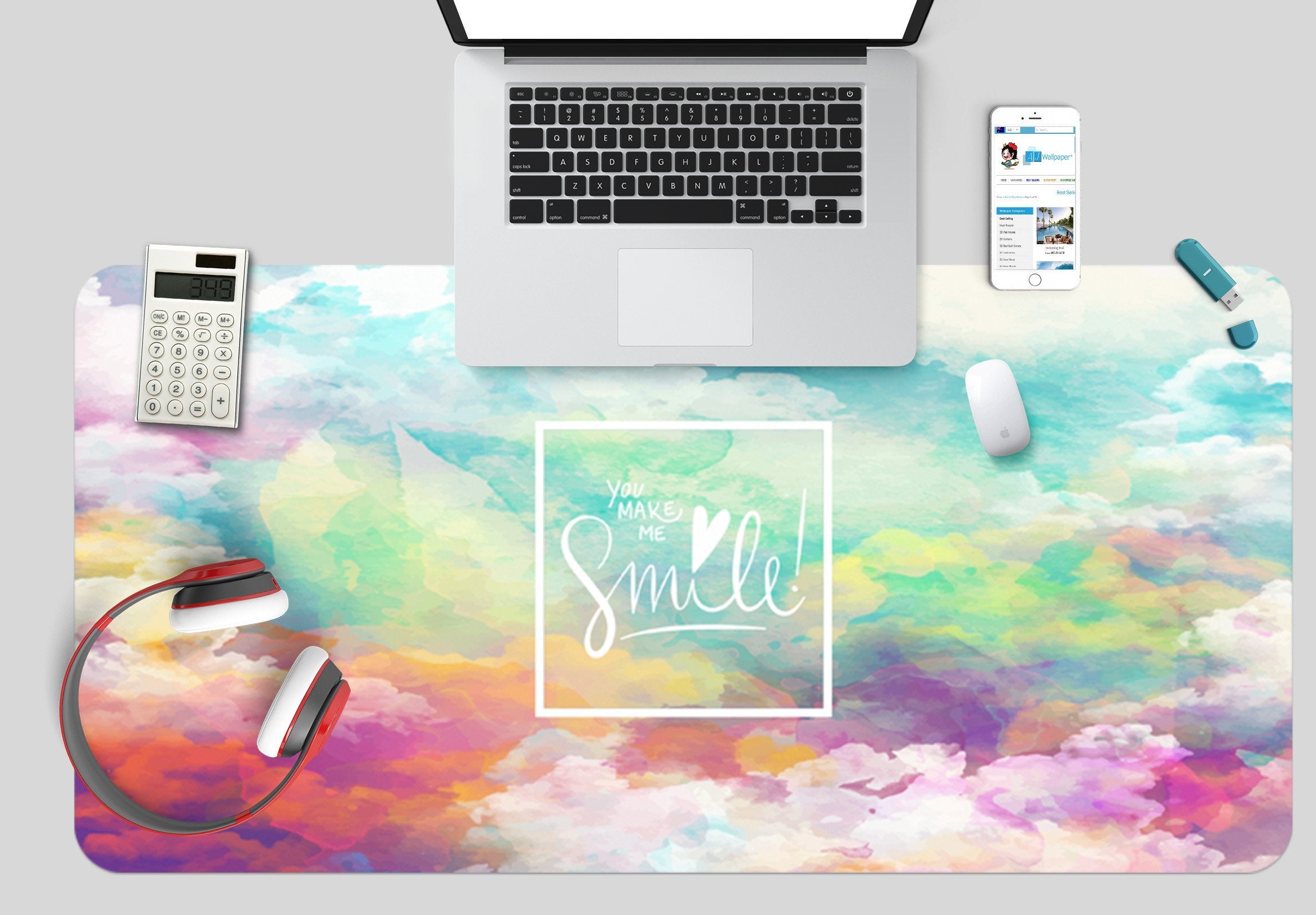 3D Colorful Cloud 061 Desk Mat Mat AJ Creativity Home 