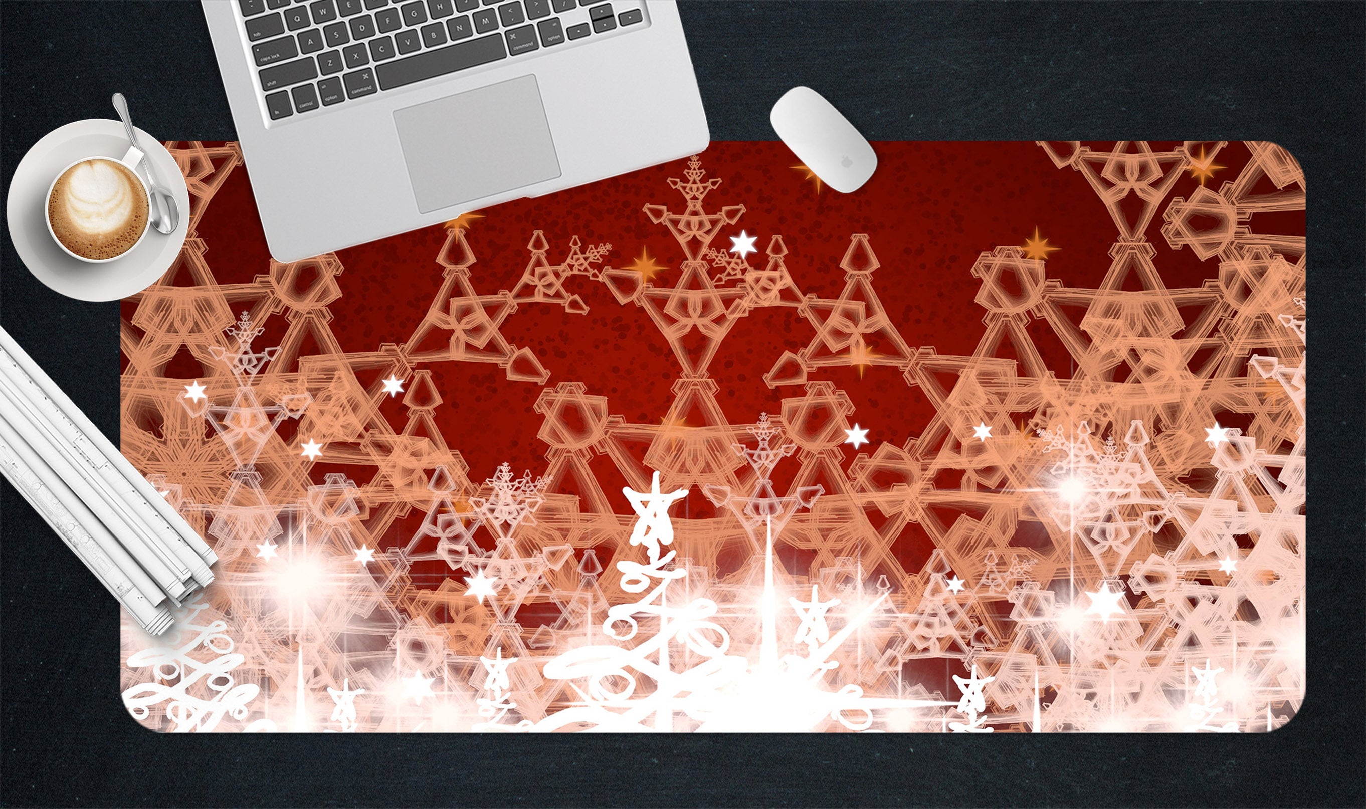 3D Snowflake 53226 Christmas Desk Mat Xmas