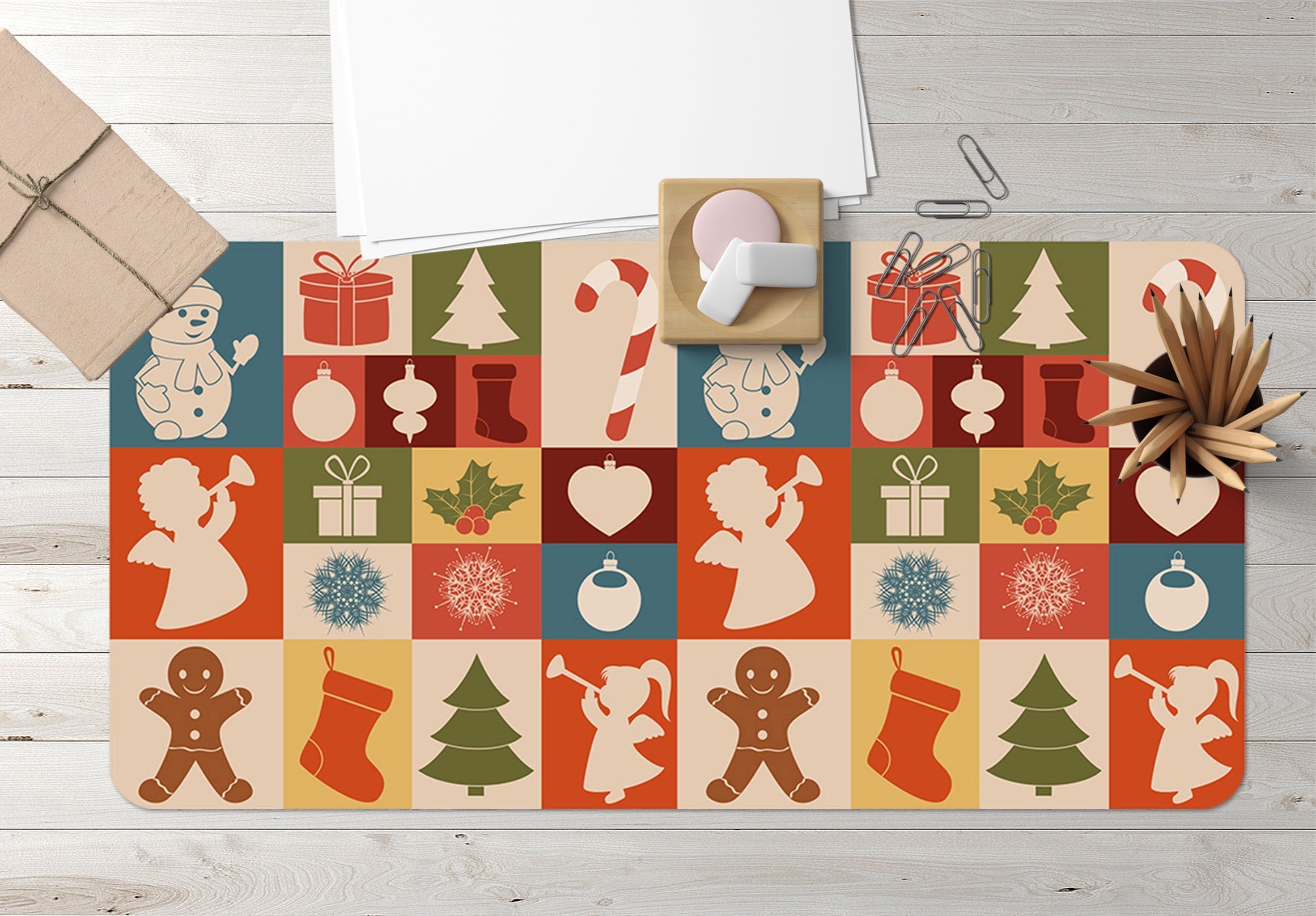 3D Palace Christmas Pattern 027 Desk Mat Mat AJ Creativity Home 