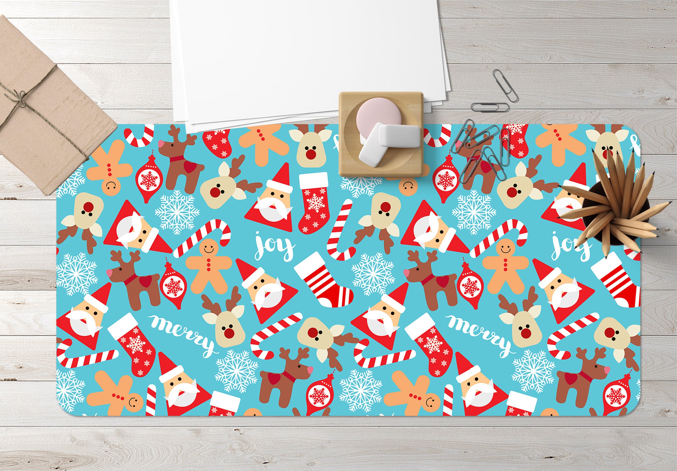 3D Santa Seer Pattern 53192 Christmas Desk Mat Xmas