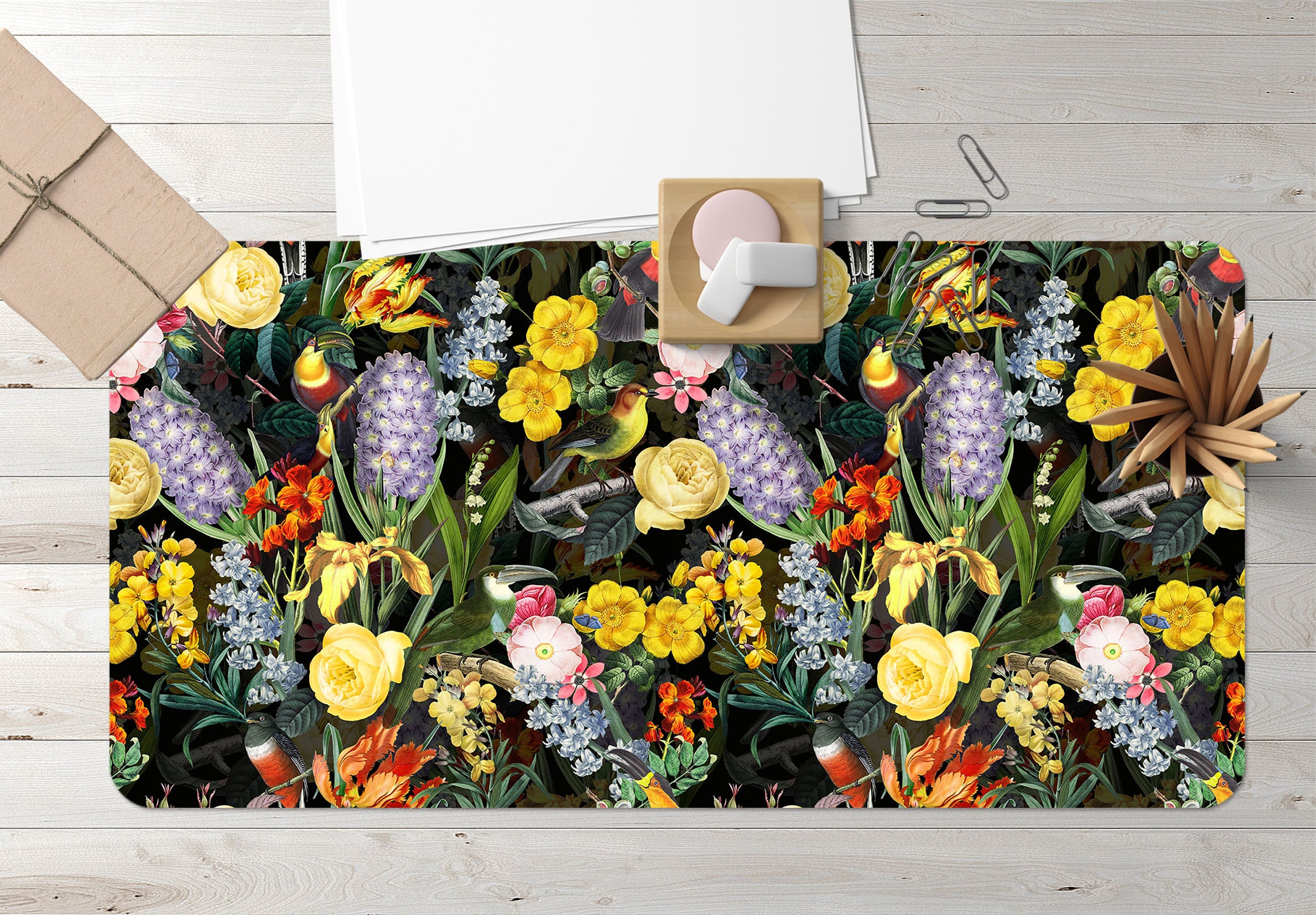 3D Flower Bush Color 120207 Uta Naumann Desk Mat