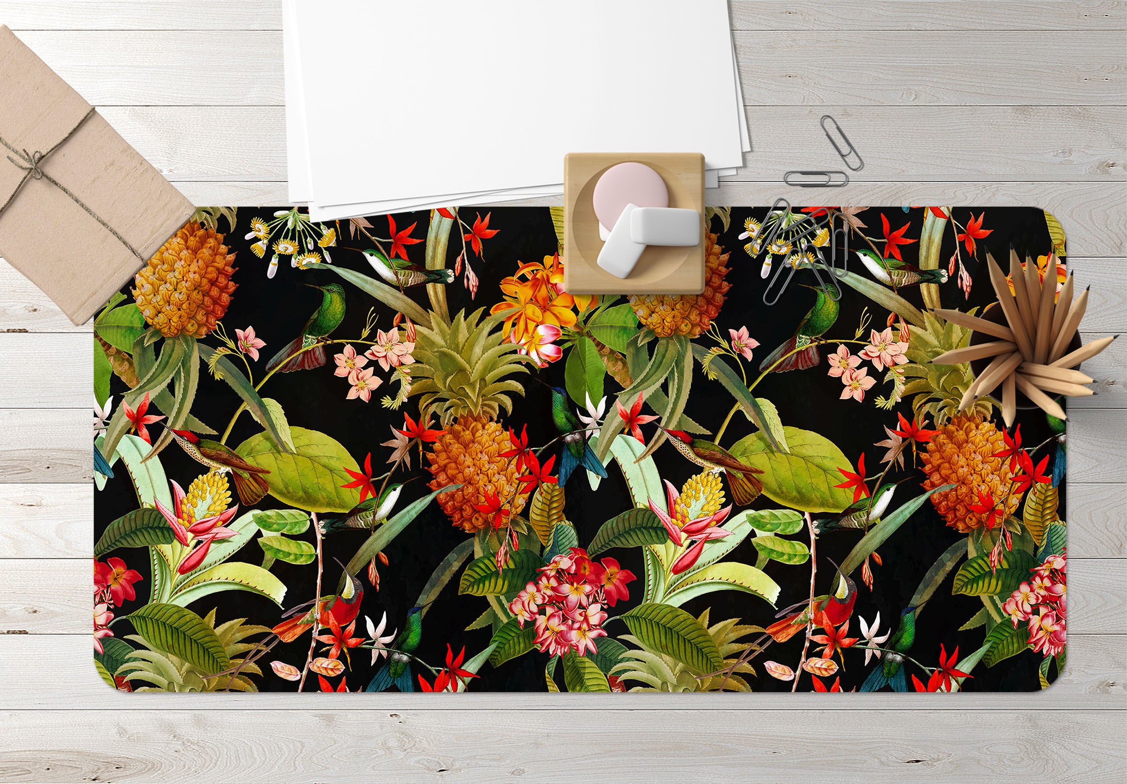 3D Pineapple Leaves 120197 Uta Naumann Desk Mat