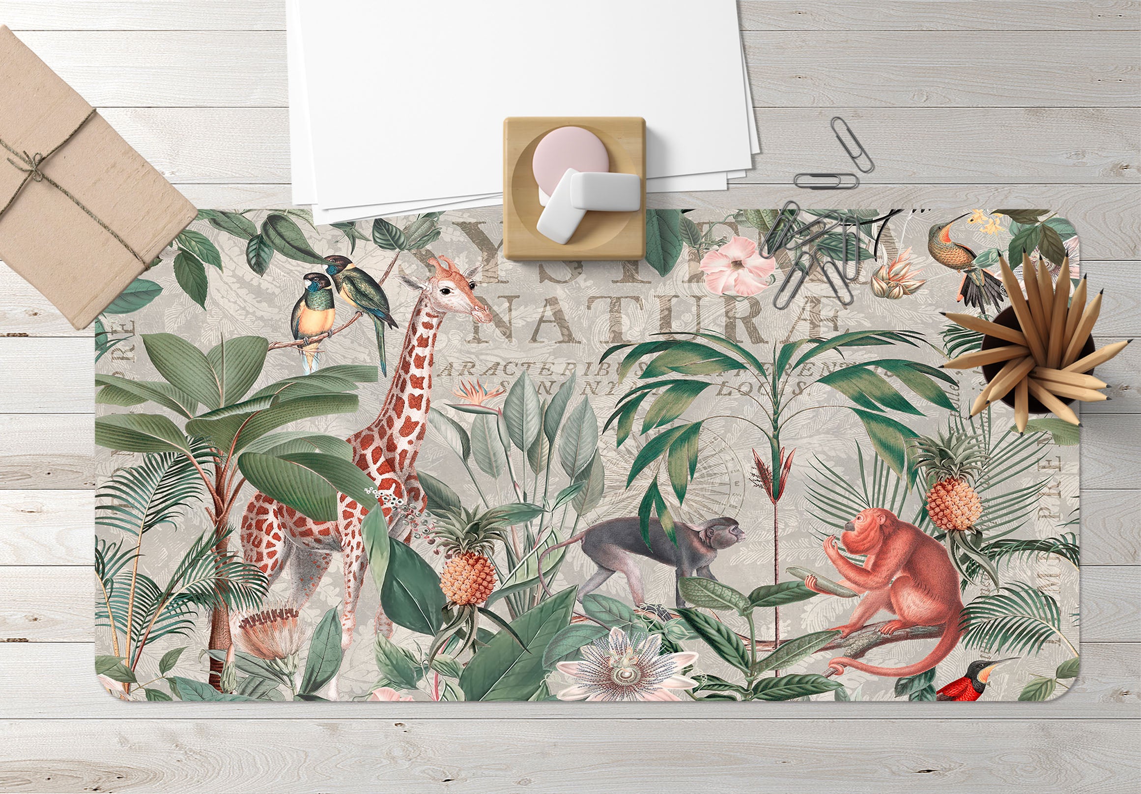 3D Tropical Animals 5238 Andrea Haase Desk Mat