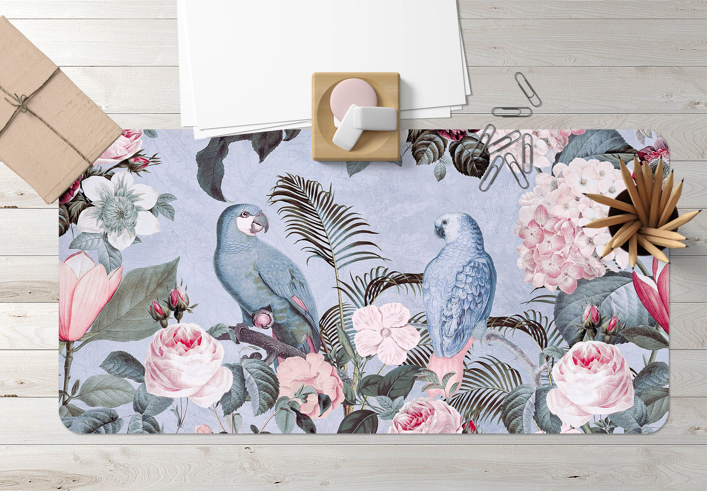 3D Branch Parrot 5229 Andrea Haase Desk Mat