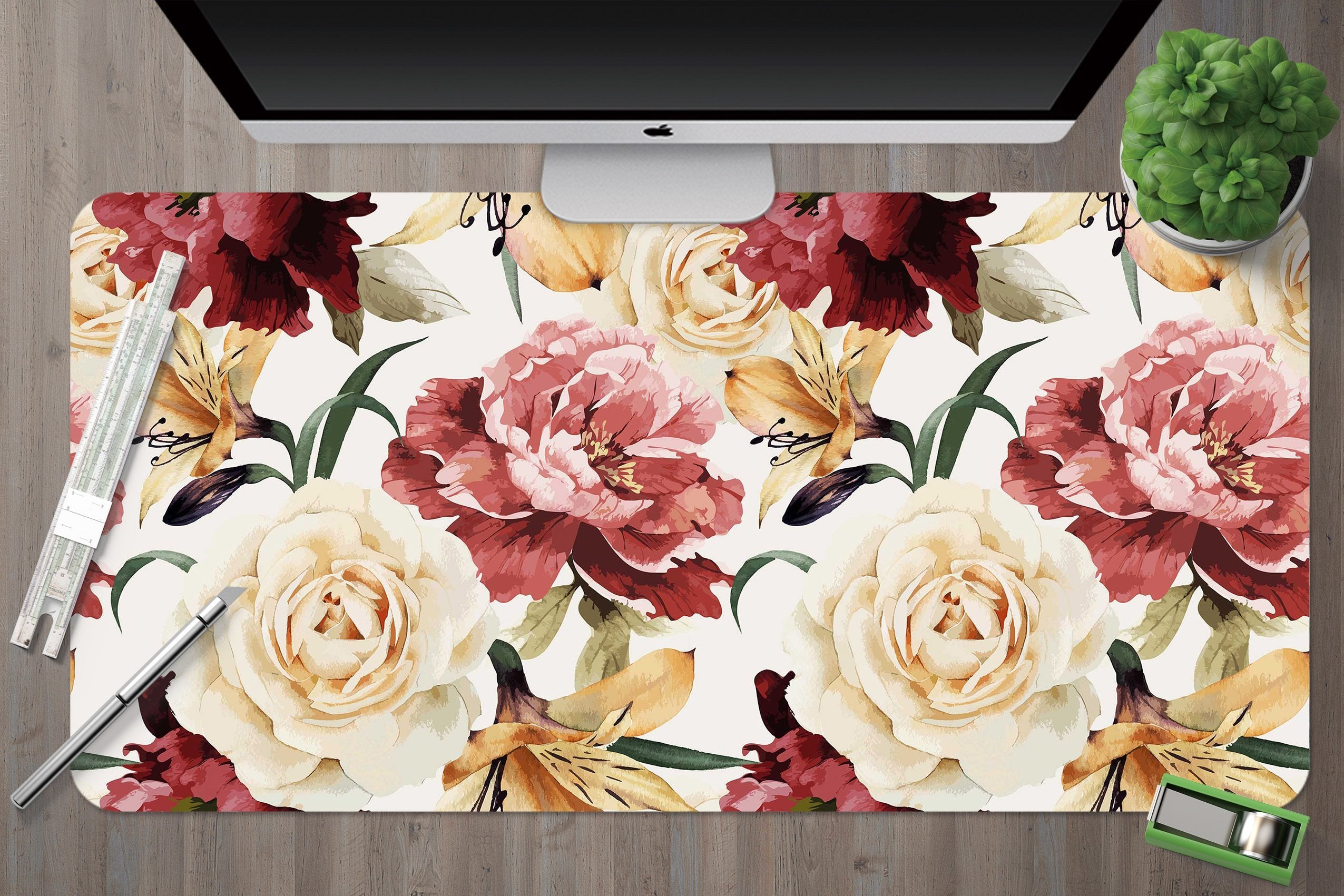 3D Blooming Flowers 149 Desk Mat Mat AJ Creativity Home 
