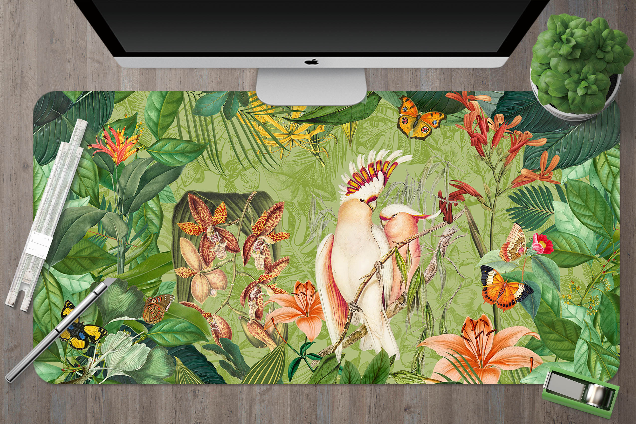 3D Parrot Butterfly 989 Andrea Haase Desk Mat
