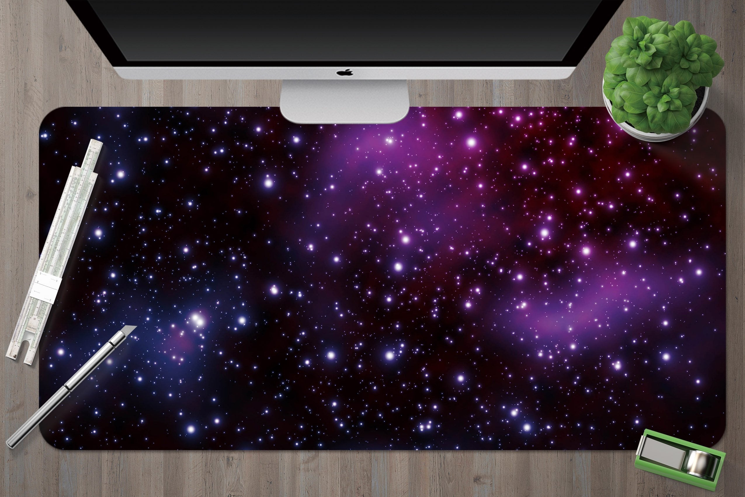 3D Purple Starry Sky 100 Desk Mat Mat AJ Creativity Home 
