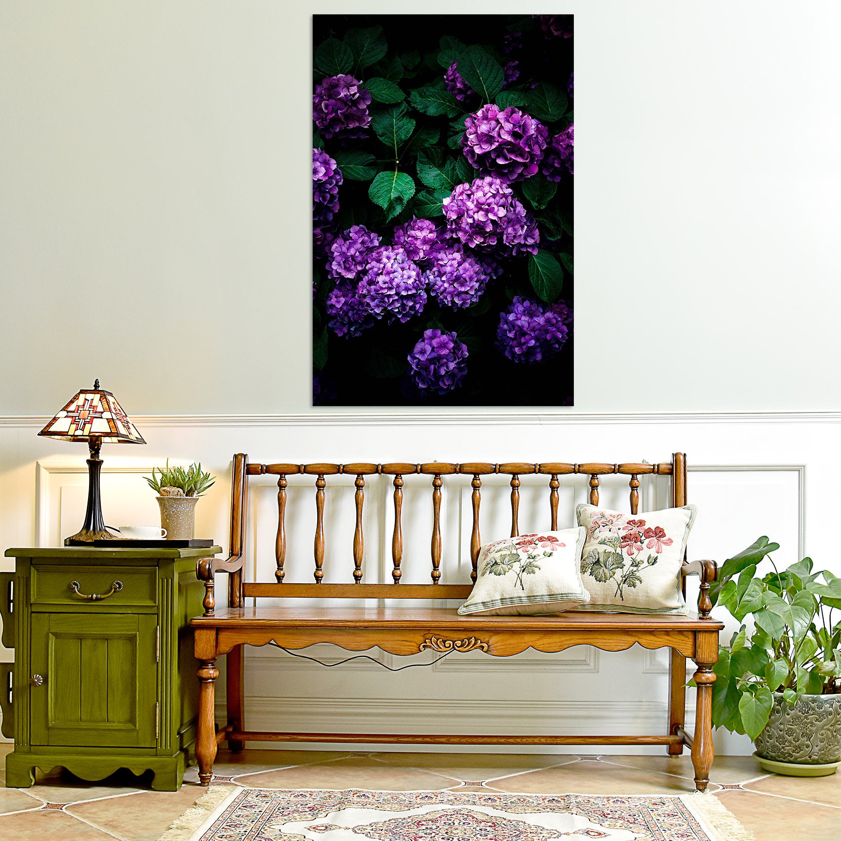3D Purple Flower Cluster 002 Noirblanc777 Wall Sticker