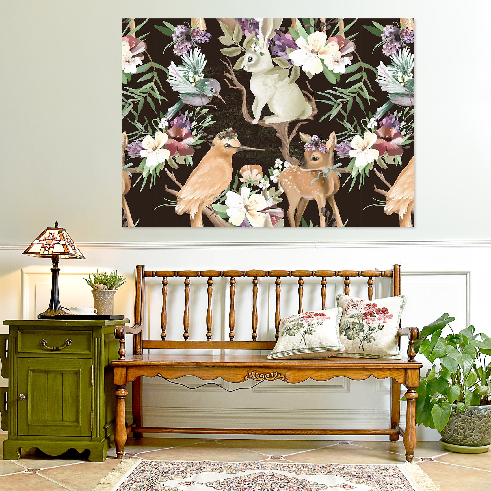 3D Bird Deer Rabbit 1058 Wall Sticker