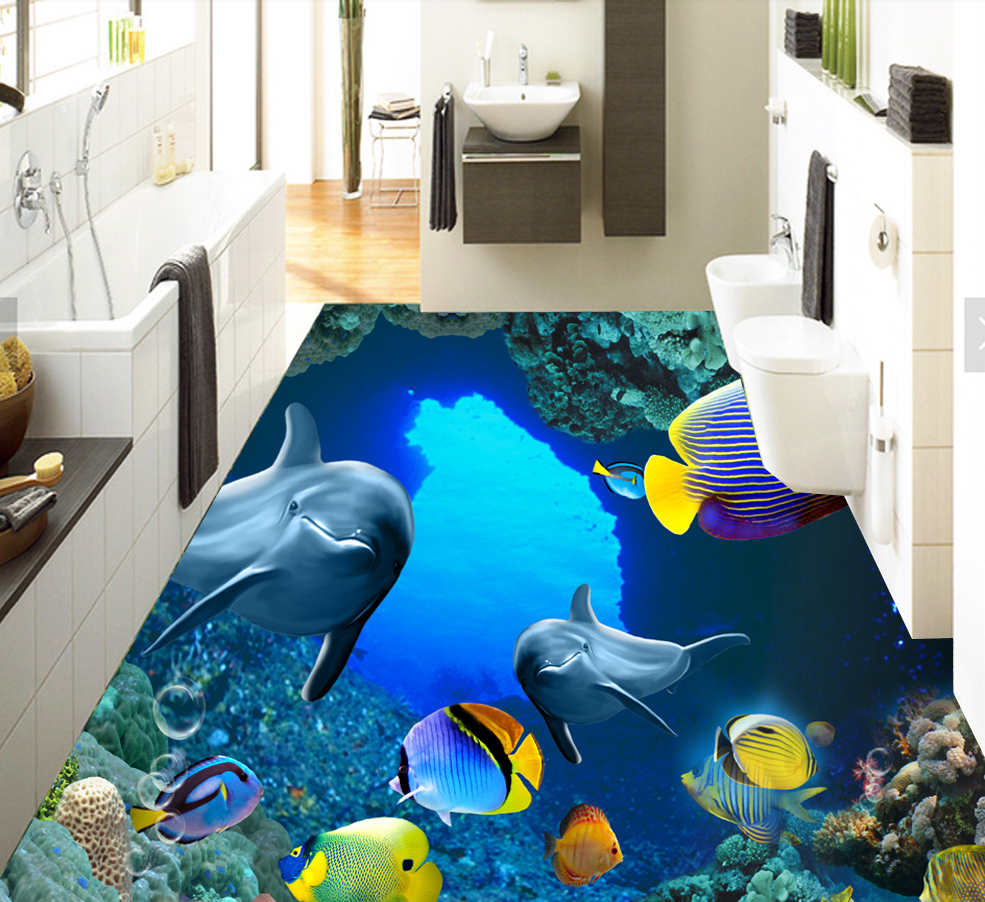 3D Underwater World 596 Floor Mural  Wallpaper Murals Rug & Mat Print Epoxy waterproof bath floor
