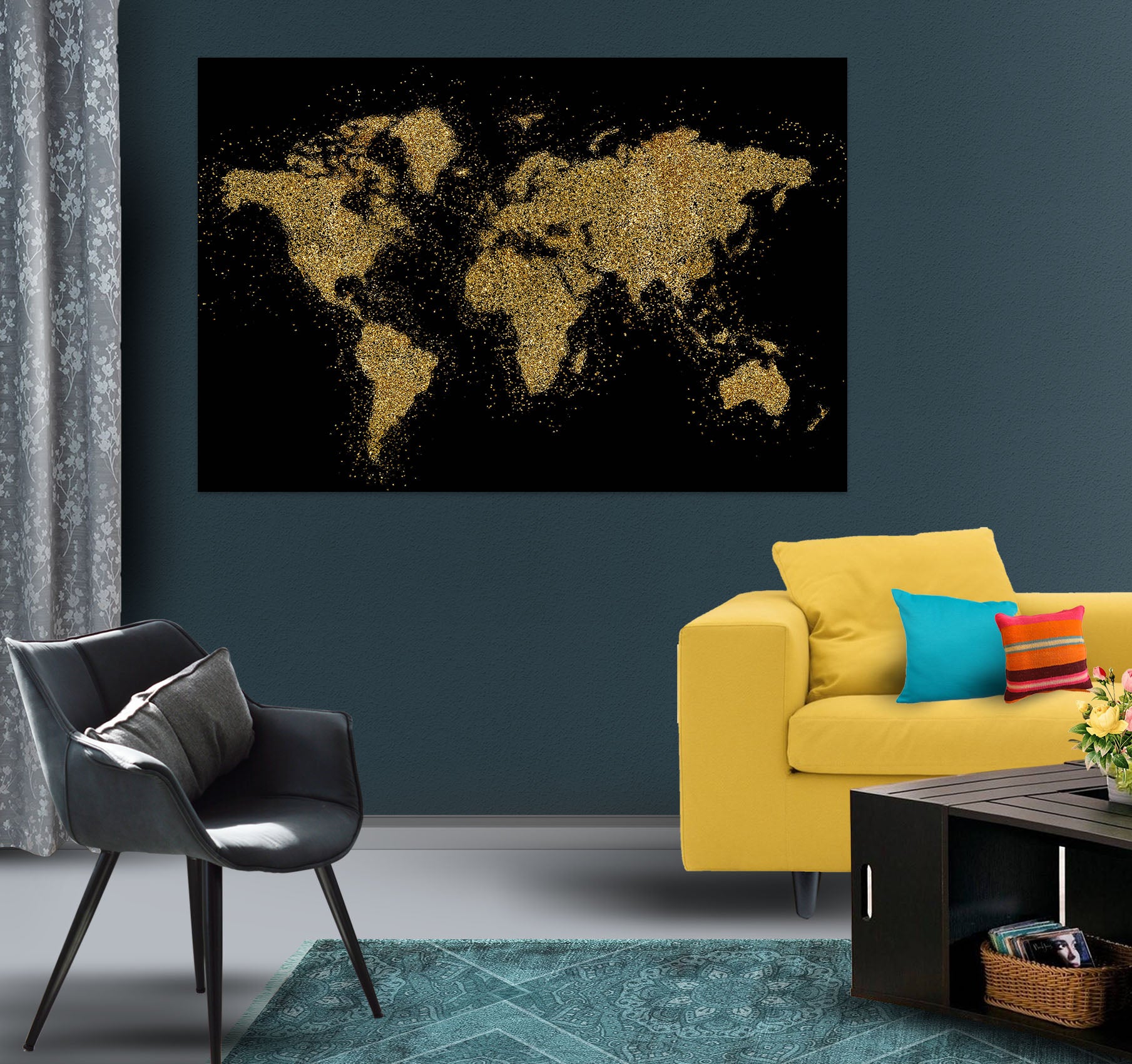 3D Golden Valley 252 World Map Wall Sticker