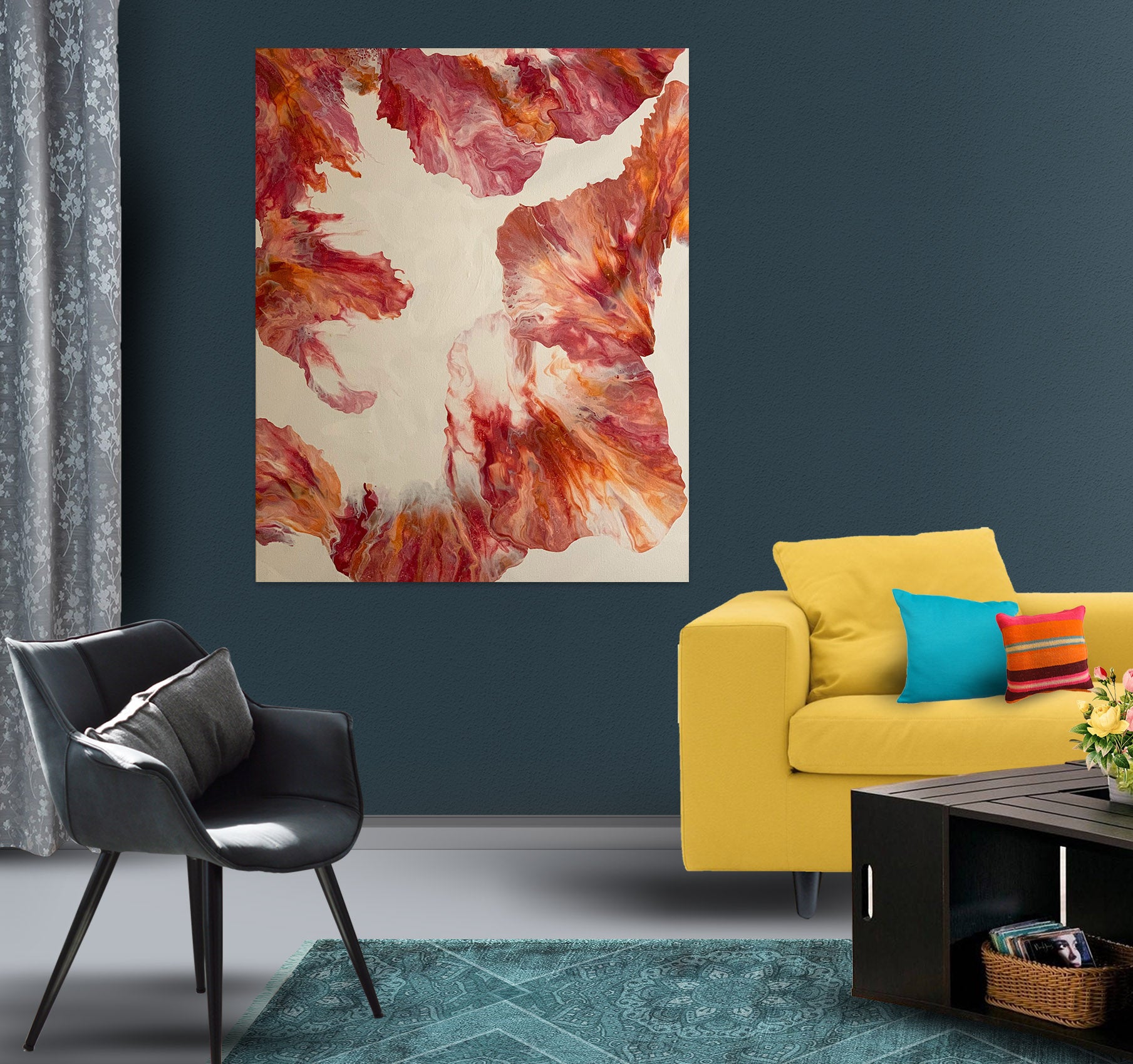 3D Red Pattern 8163 Valerie Latrice Wall Sticker