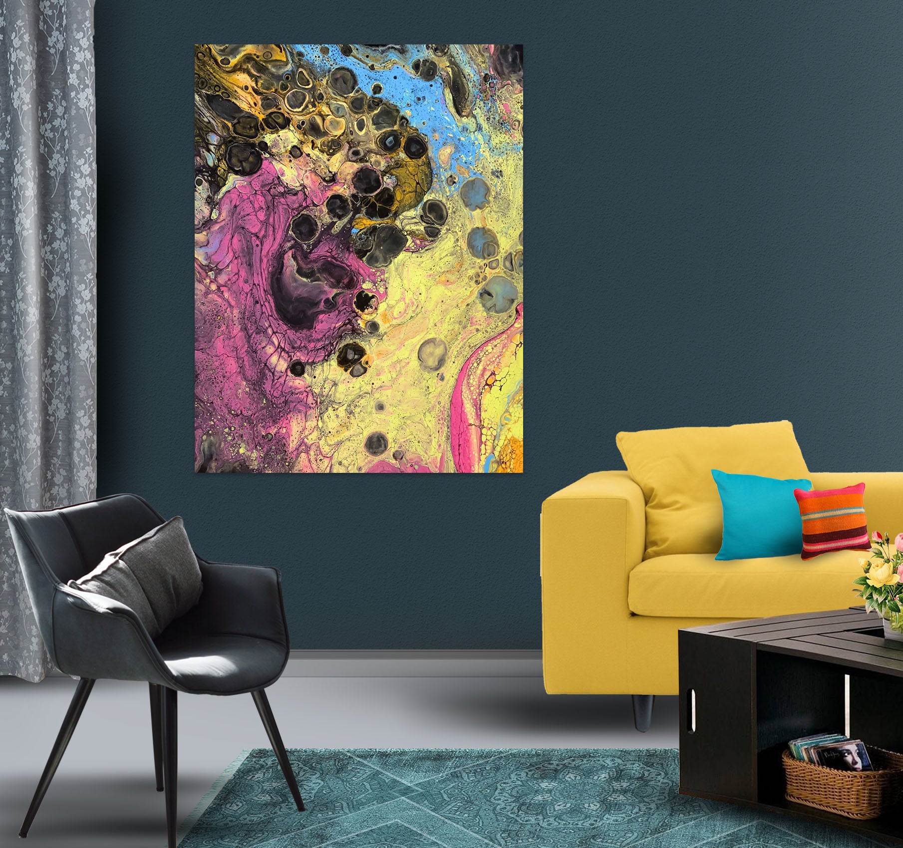 3D Yellow Red Blue Pattern 8170 Valerie Latrice Wall Sticker