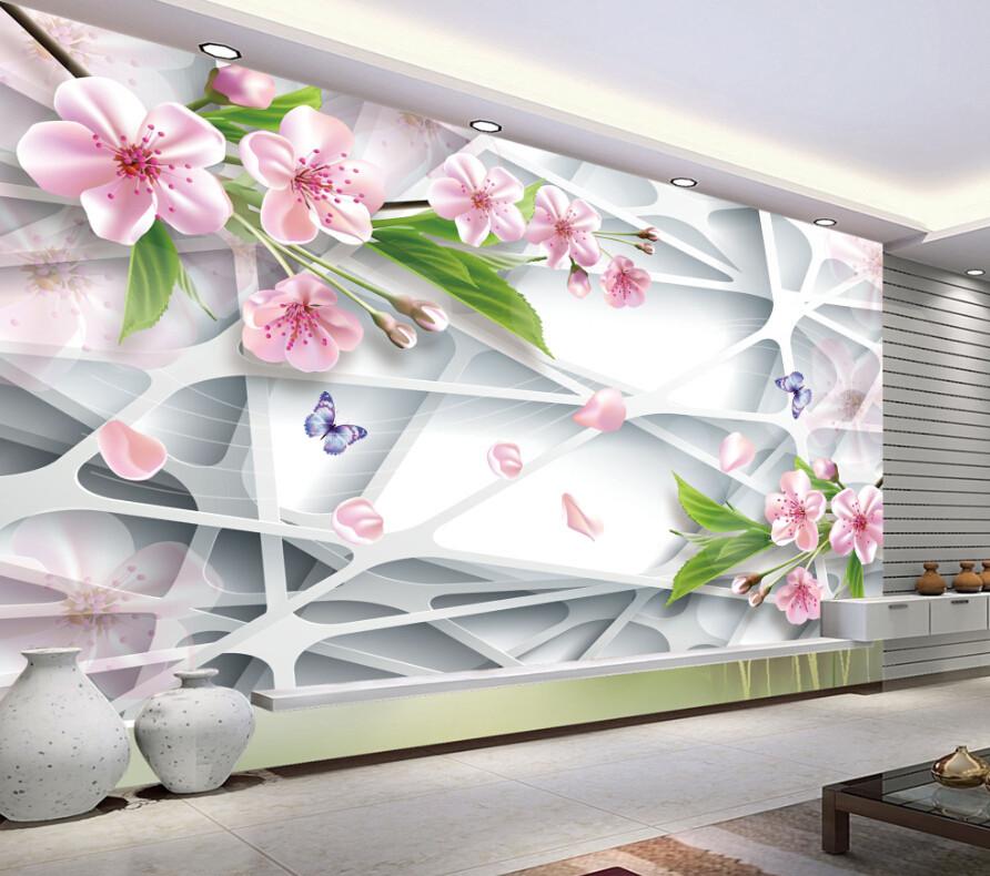 3D Pink Flower Butterfly1 Wallpaper AJ Wallpaper 1 