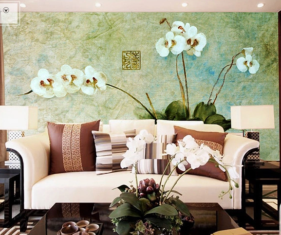 White Orchids Wallpaper AJ Wallpaper 
