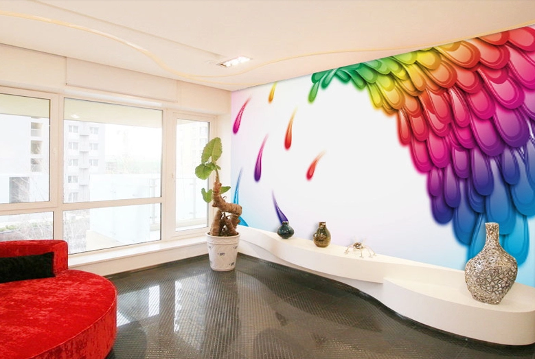 Colourful Feathers 3 Wallpaper AJ Wallpaper 